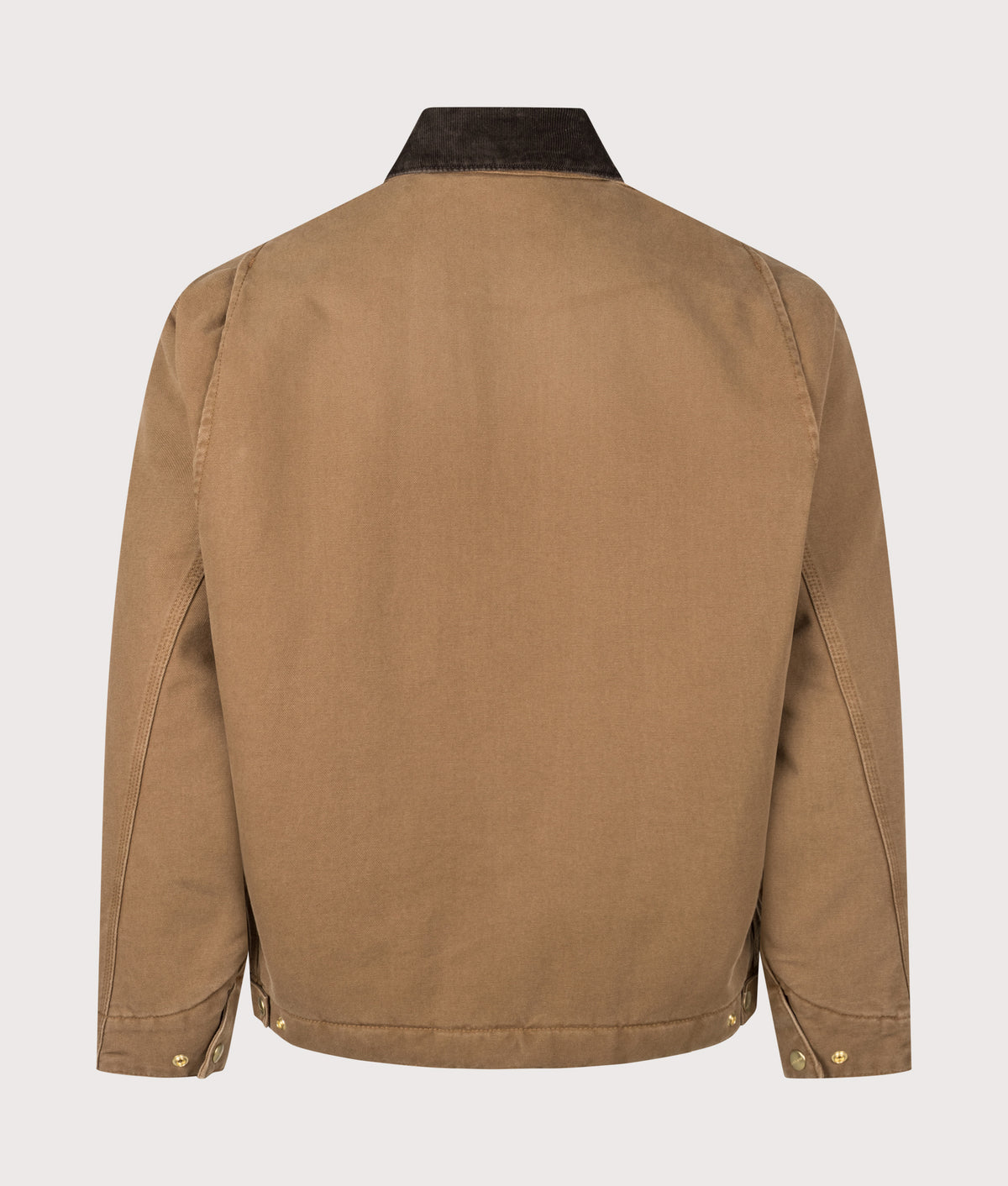 Carhartt WIP Loose Fit OG Detroit Jacket in WIP H Brown and Tobacco at EQVVS Menswear. Back shot.