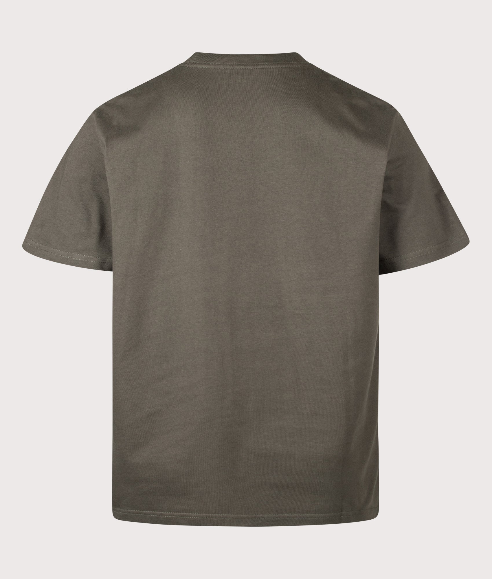 Carhartt WIP Loose Fit Chase T-Shirt in Shungite/Gold at EQVVS Menswear. Back shot.