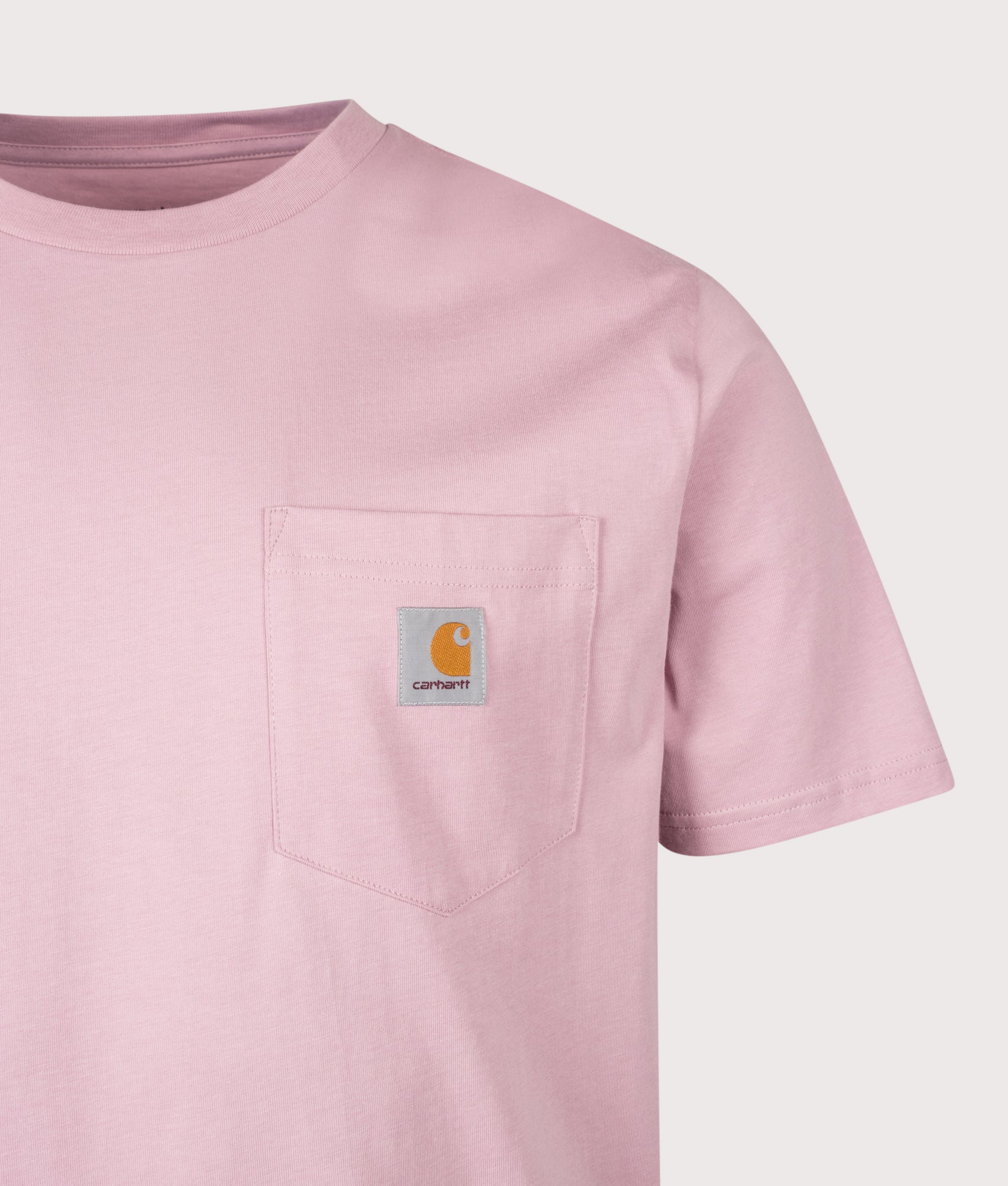 Carhartt WIP Pocket T-Shirt in Hortensia at EQVVS Menswear. Detail shot.