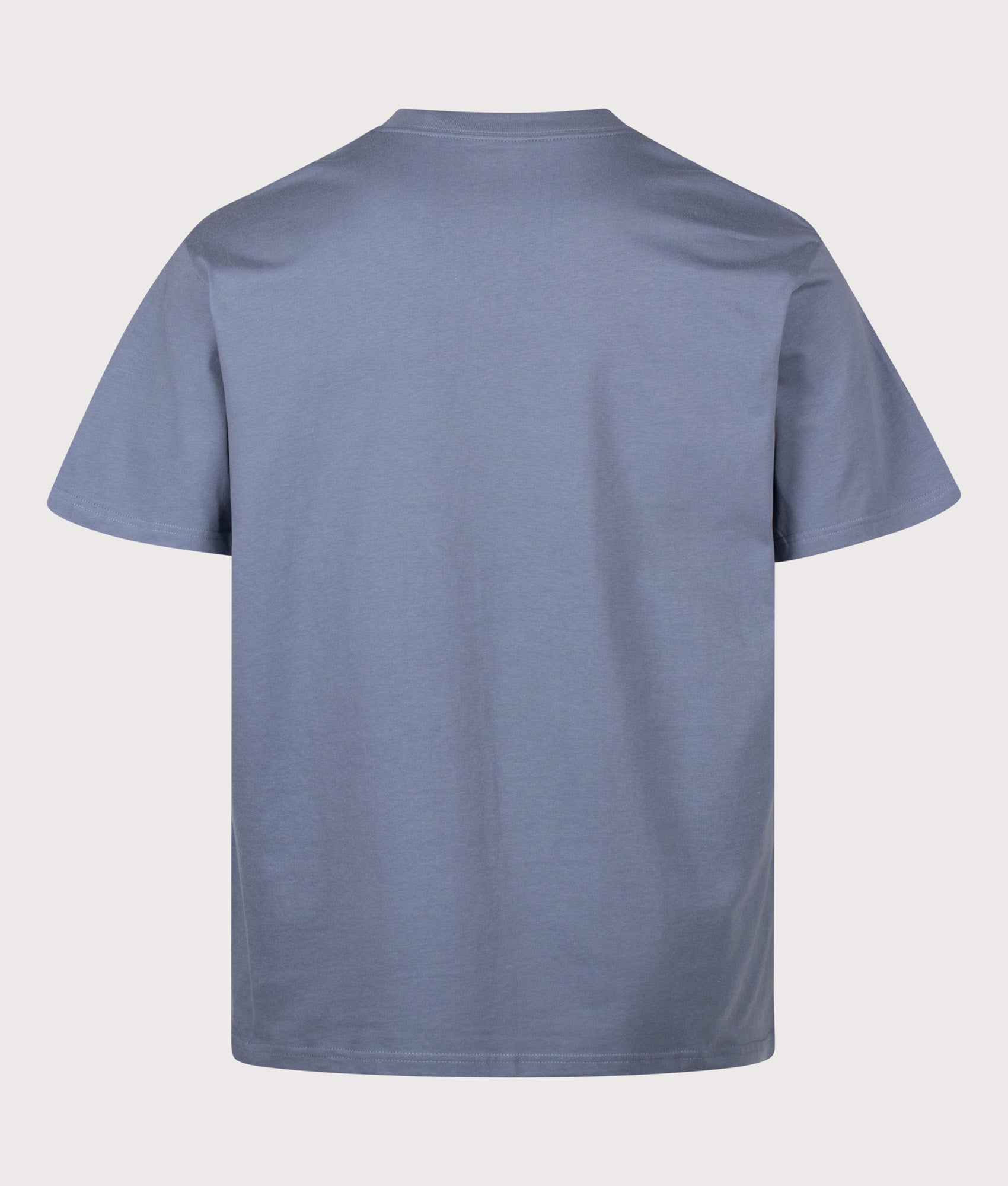 Carhartt WIP Loose Fit Madison T-Shirt in Shady Blue and White at EQVVS Menswear. Back shot.