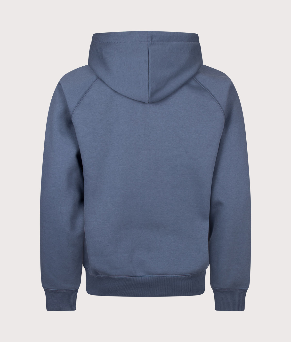 Carhartt WIP Regular Fit Chase Hoodie in Icesheet and Gold at EQVVS Menswear. Back shot.
