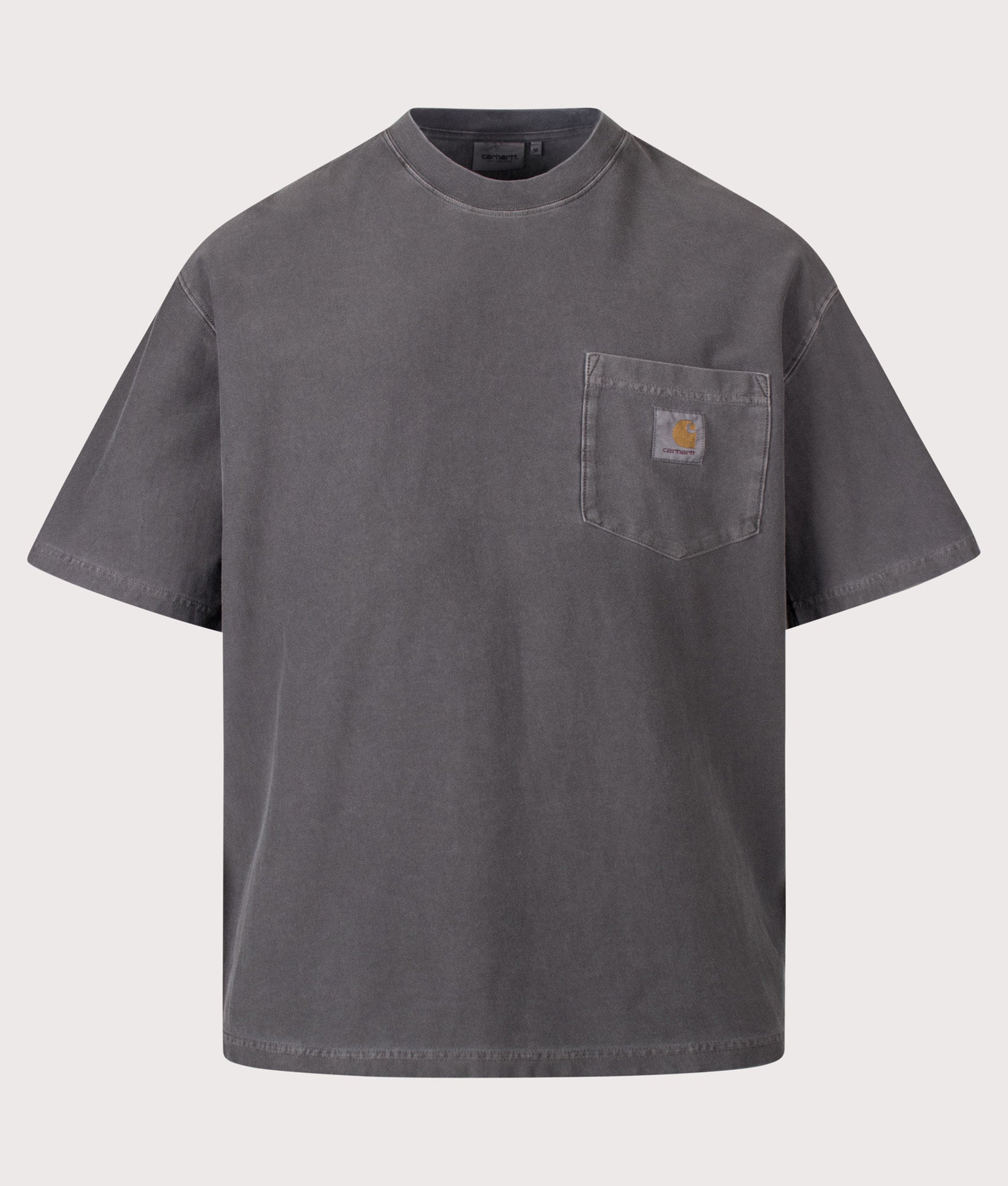 Carhartt WIP Oversized Fit Pocket T-Shirt in Black at EQVVS Menswear. Front shot.