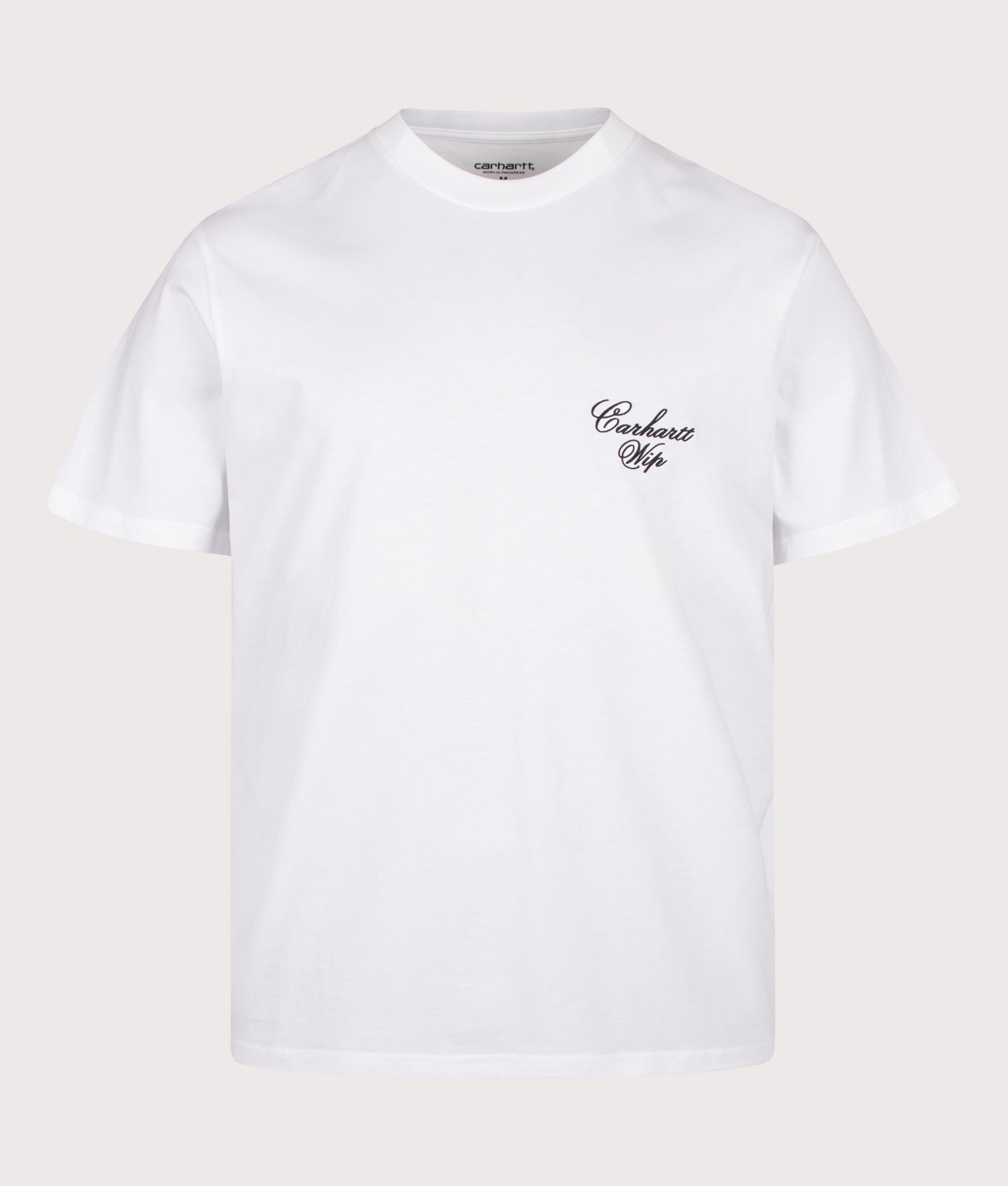 Carhartt WIP Loose Fit Gracious T-Shirt in White at EQVVS Menswear. Front shot.