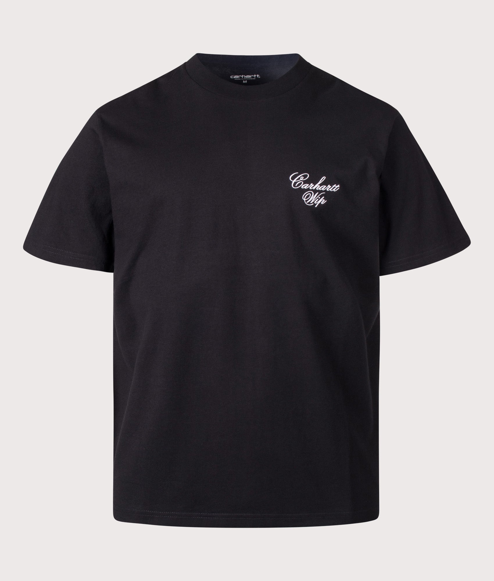 Carhartt WIP Loose Fit Gracious T-Shirt in Black at EQVVS Menswear. Front shot.