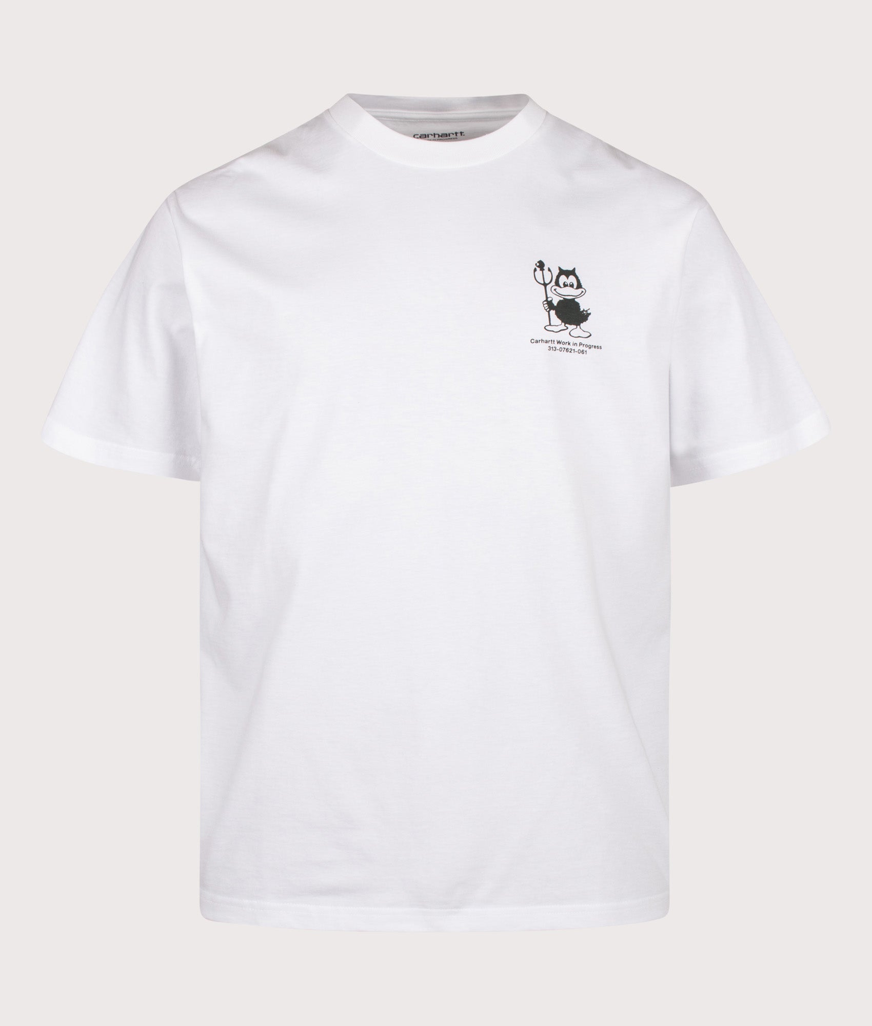 Carhartt WIP Loose Fit Bumper Car T-Shirt in White at EQVVS Menswear. Front shot.