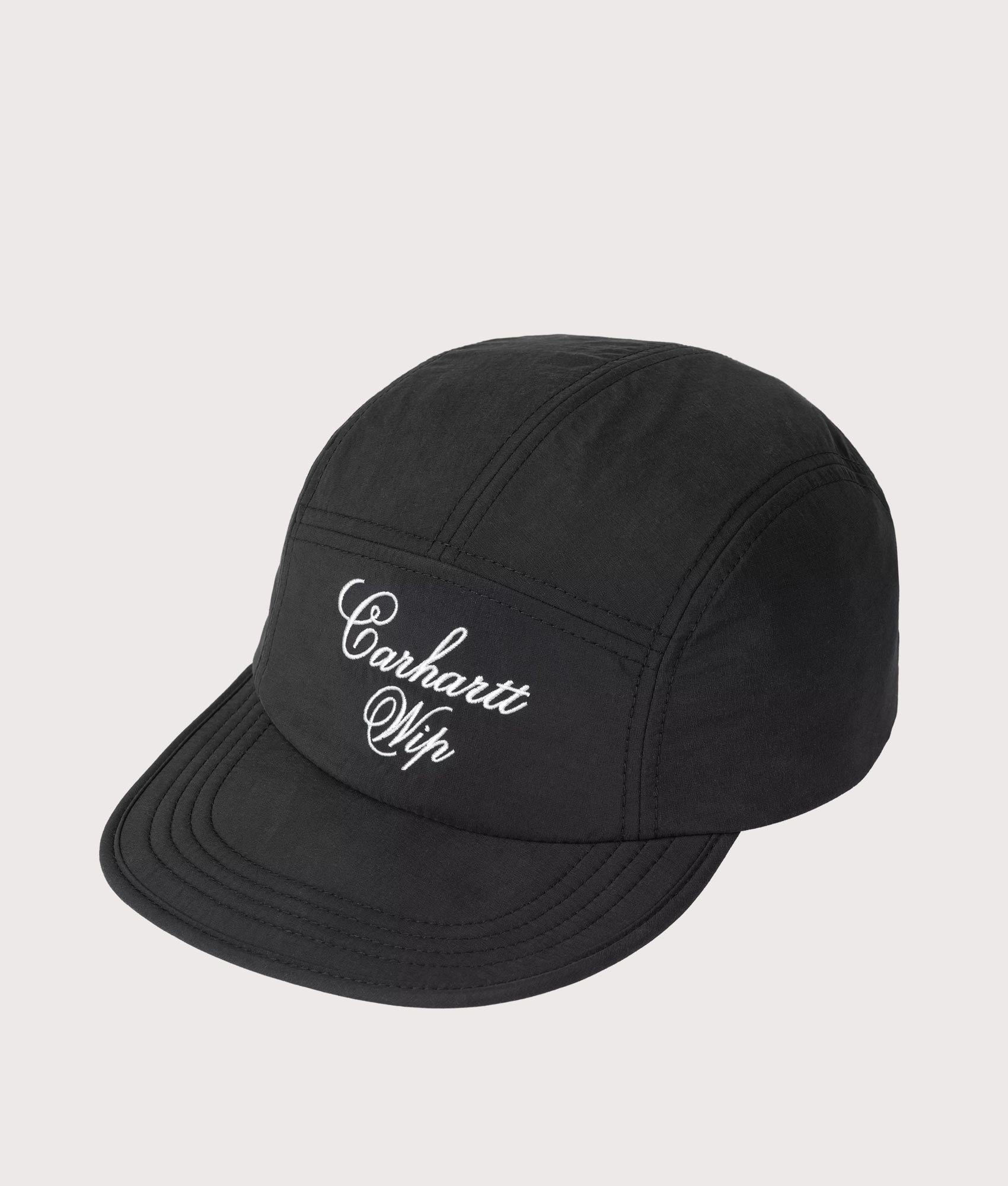 Carhartt WIP Travon Cap in Black and Wax at EQVVS Menswear. Angled front shot.