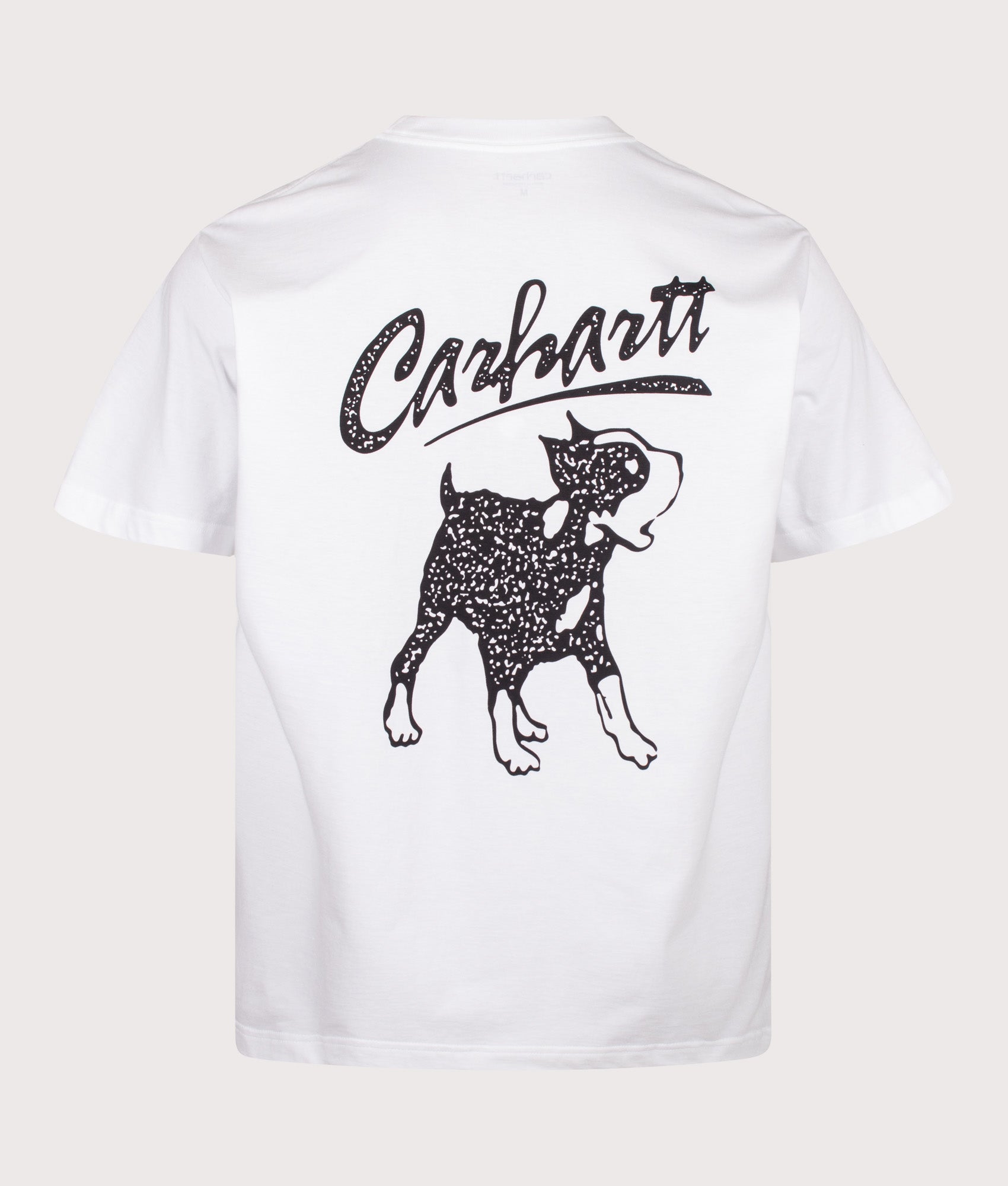 Carhartt WIP Loose Fit Pup T-Shirt in White at EQVVS Menswear. Back shot.