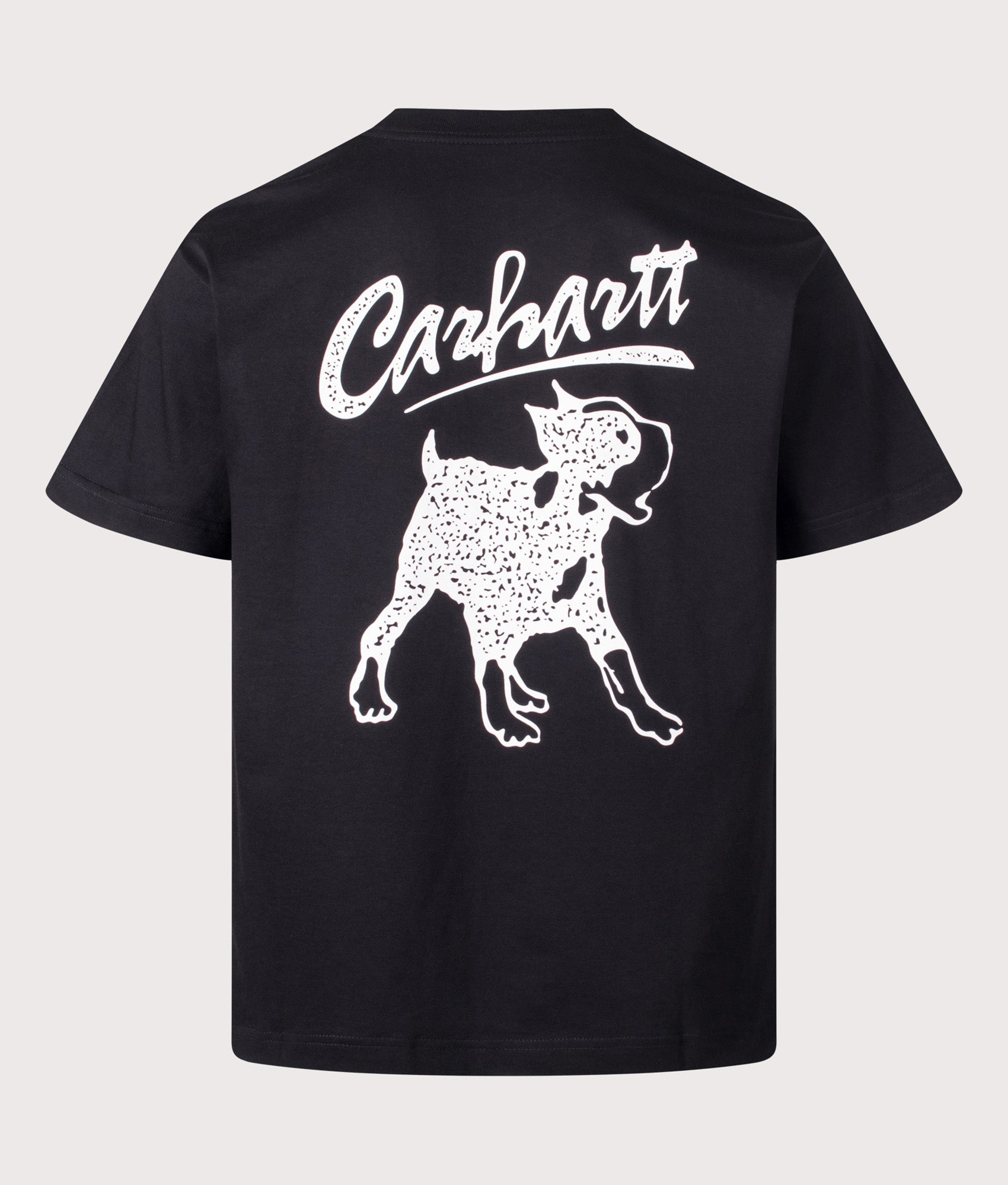Carhartt WIP Loose Fit Pup T-Shirt in Black at EQVVS Menswear. Back shot.