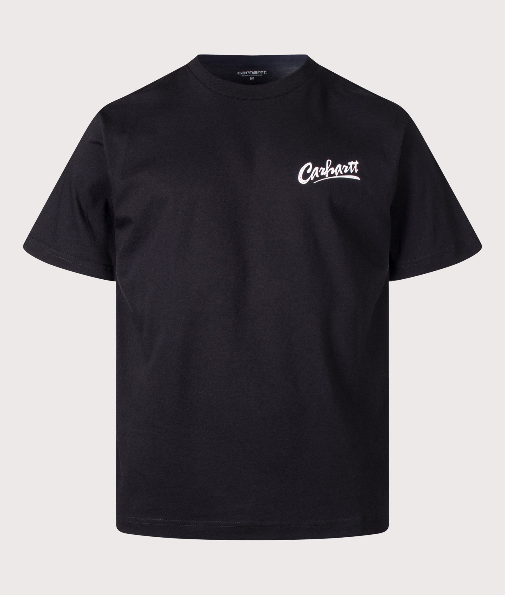 Carhartt WIP Loose Fit Pup T-Shirt in Black at EQVVS Menswear. Front shot.
