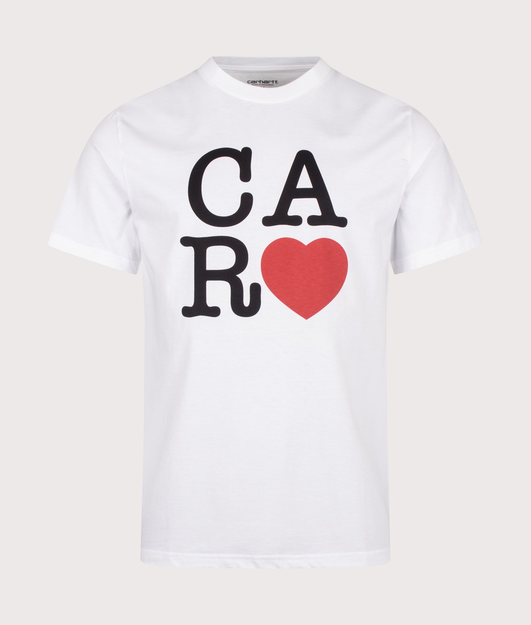 Carhartt WIP release the Regular Fit I Hartt T-Shirt in White at EQVVS Menswear. Front shot.