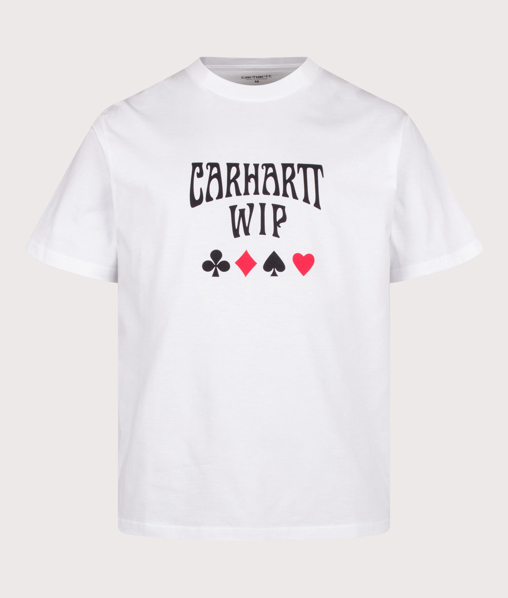 Carhartt WIP Loose Fit Deck T-Shirt in White at EQVVS Menswear. Front shot.
