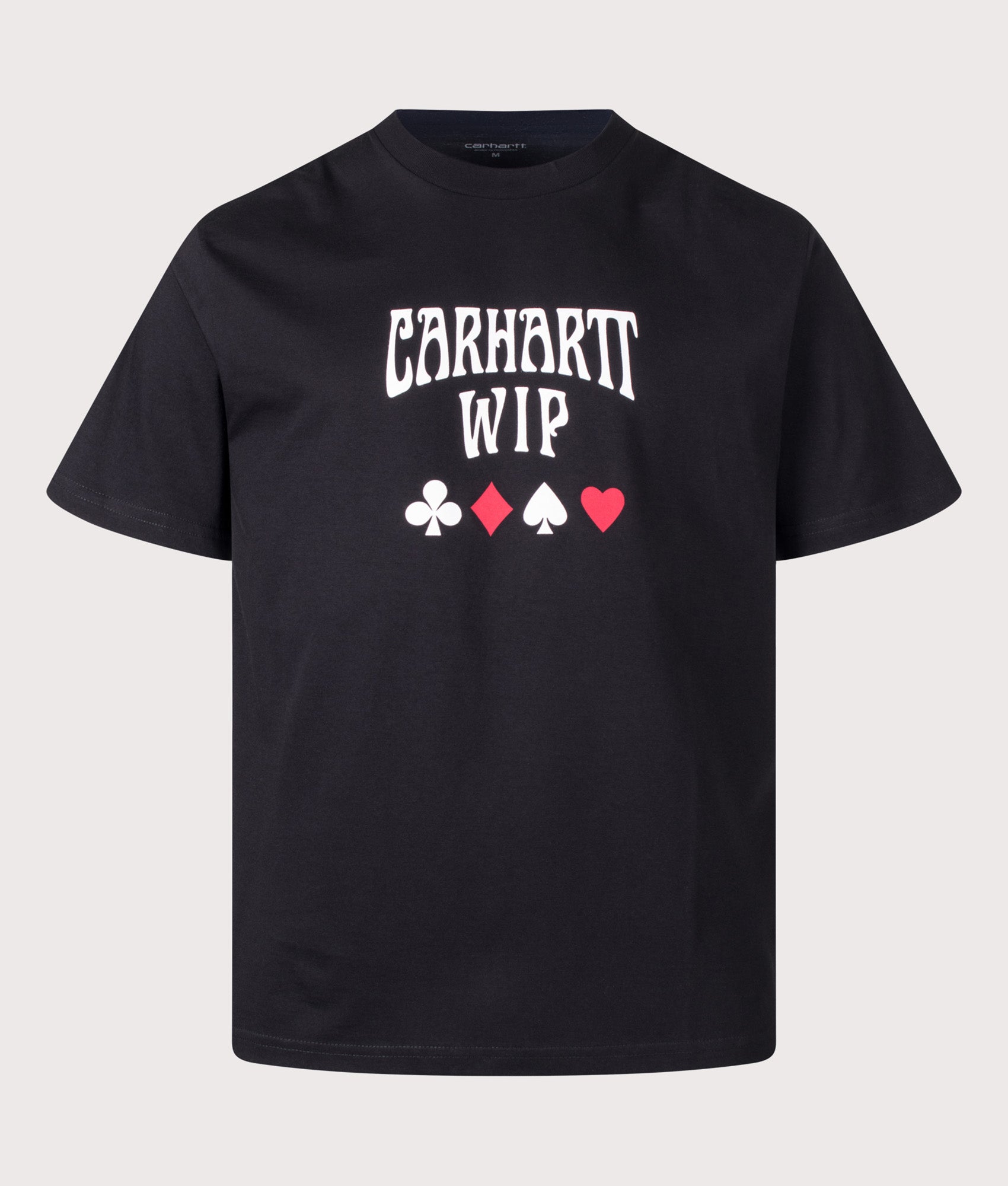 Carhartt WIP Loose Fit Deck T-Shirt in Black at EQVVS Menswear. Front shot.