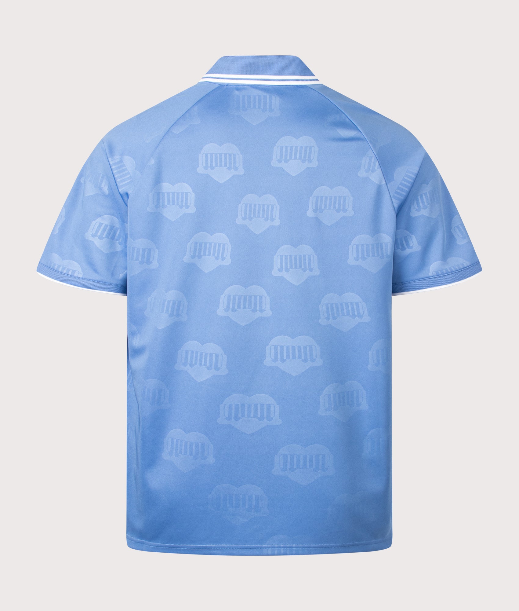 Carhartt WIP Loose Fit Terrace Football T-Shirt in Heart Train Jacquard and Curacao at EQVVS Menswear. Back shot.