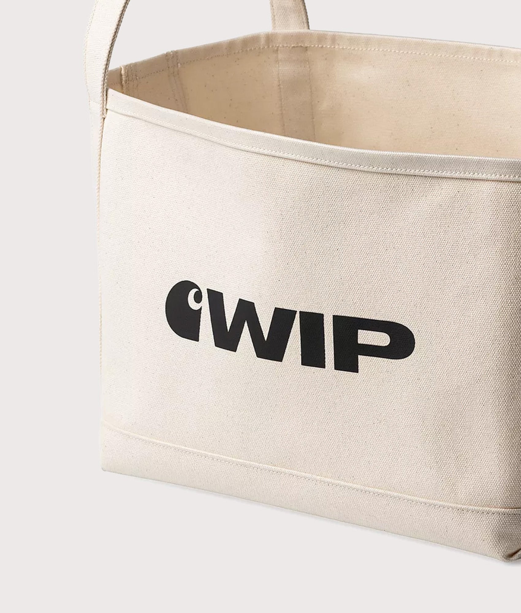 Carhartt WIP WIP Magazine Canvas Basket in Natural at EQVVS Menswear. Detail shot.