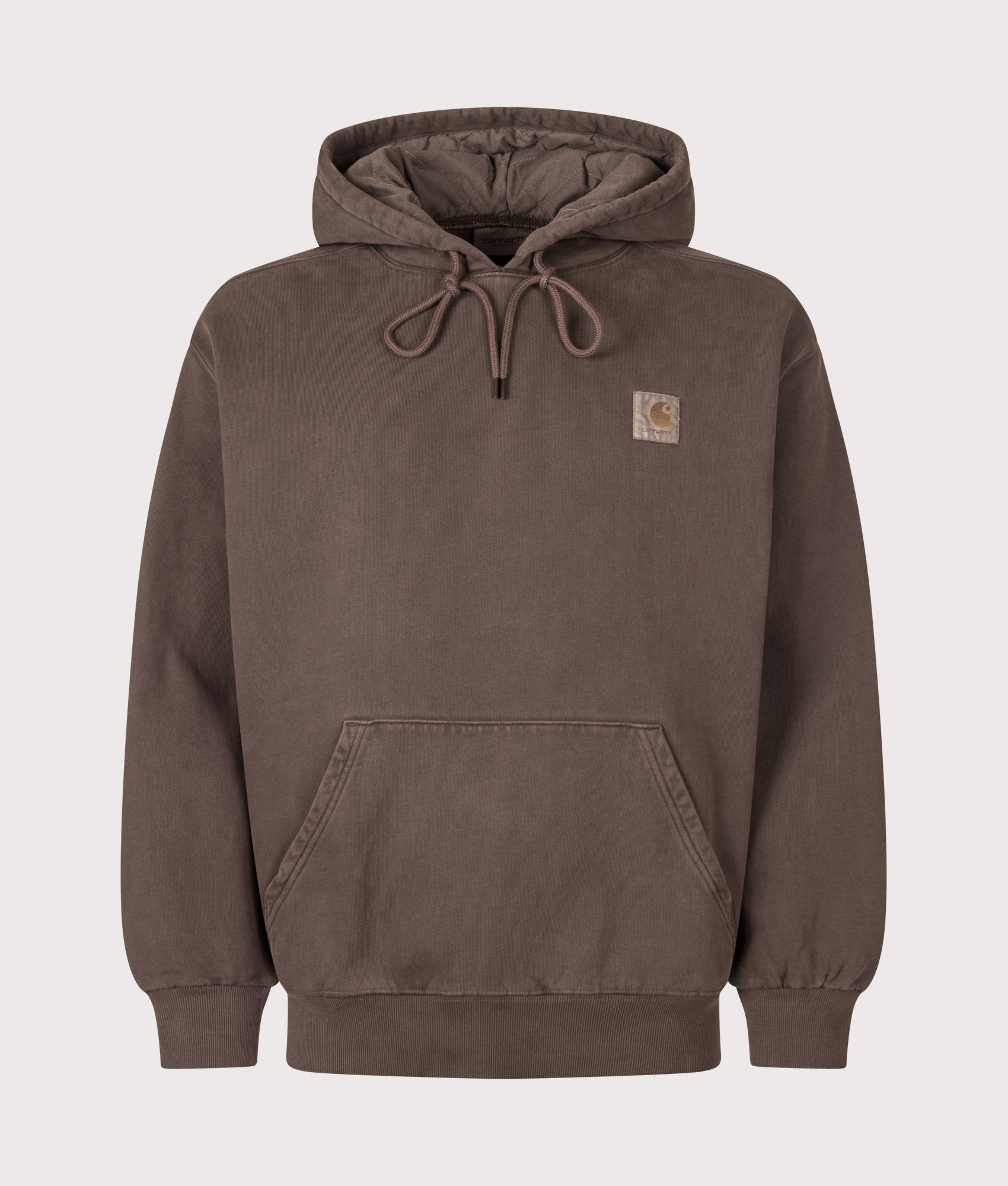 Carhartt WIP Balloon Fit Vista Hoodie in Tobacco at EQVVS Menswear. Front shot.