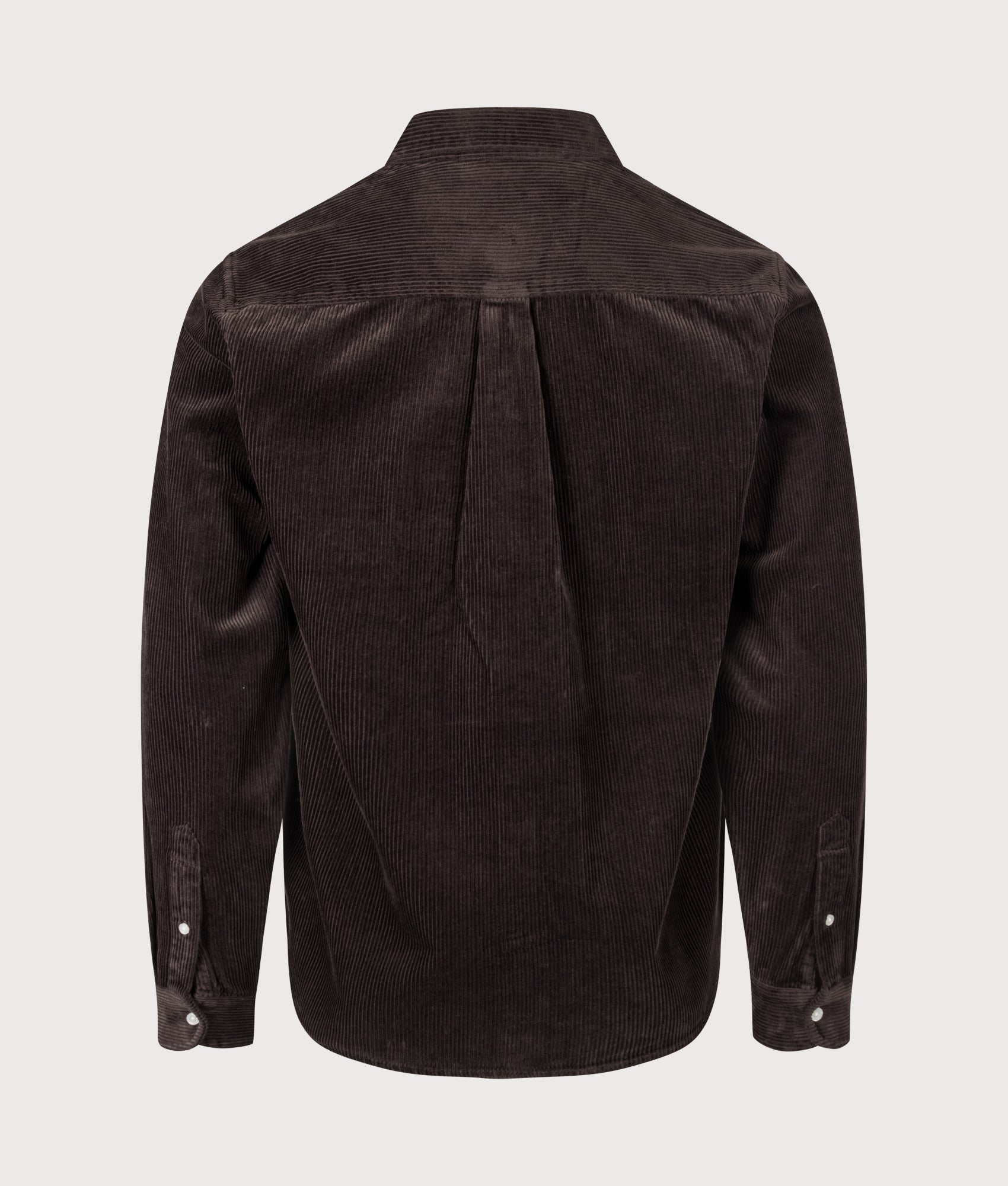 Carhartt WIP Regular Fit Madison Cord Shirt in Tobacco at EQVVS Menswear. Back shot.