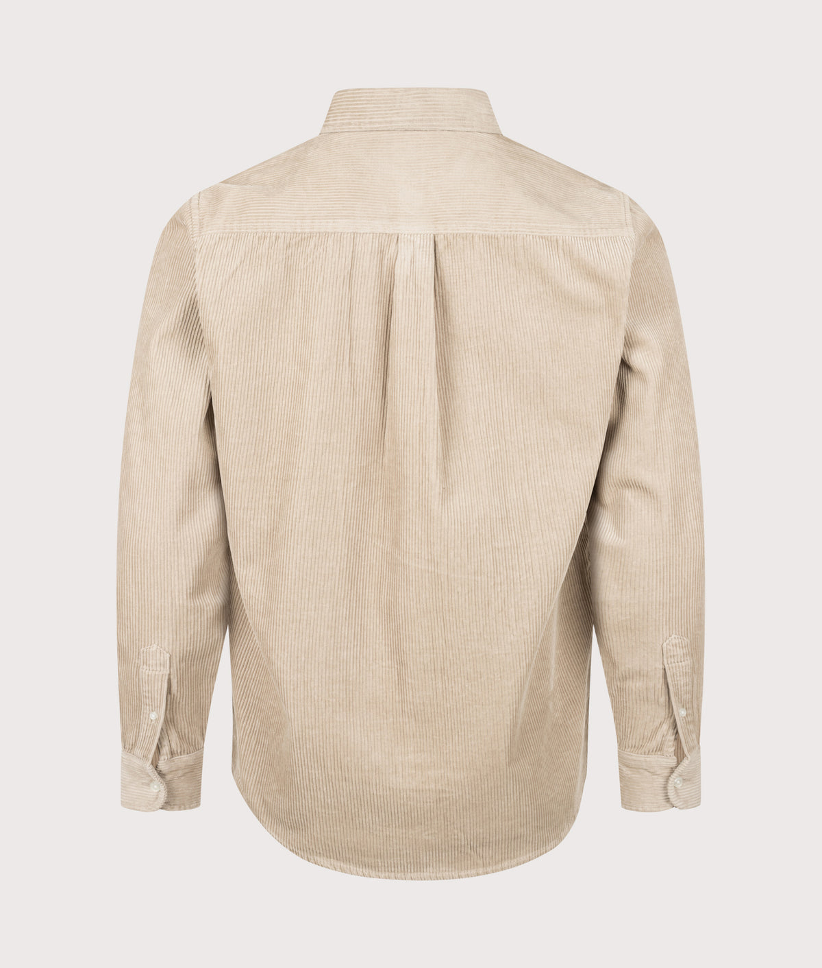 Carhartt WIP Regular Fit Madison Cord Shirt in Wall at EQVVS Menswear. Back shot.