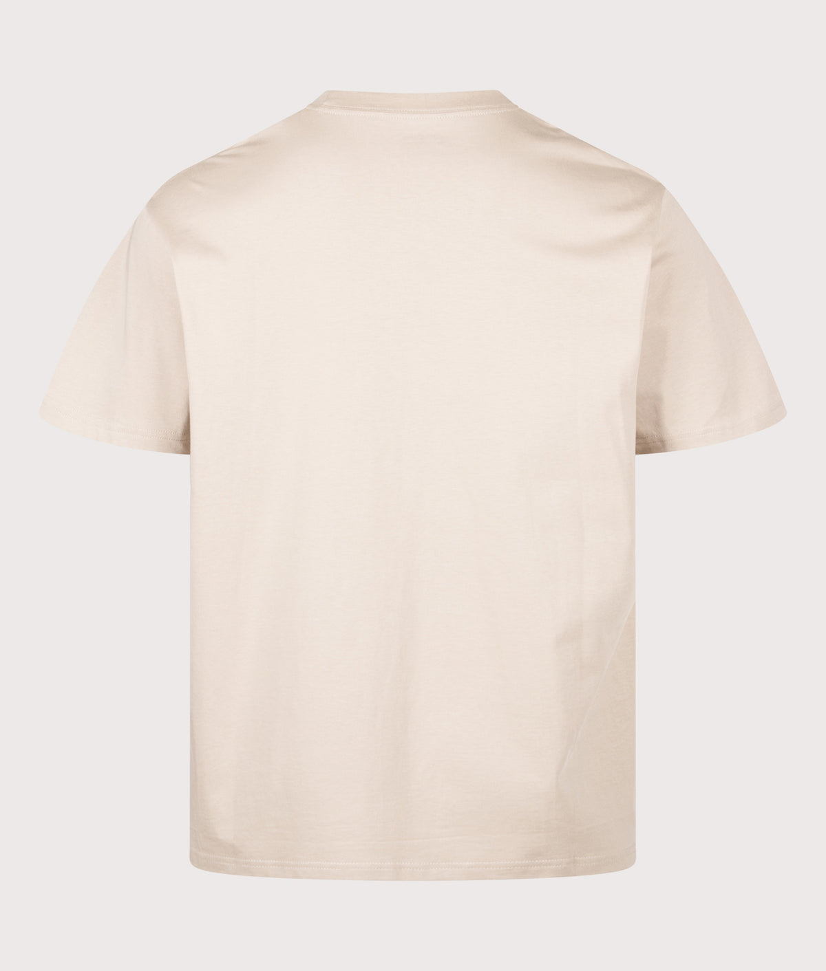 Carhartt WIP Loose Fit Script Embroidery T-Shirt in Fleur De Sel and Black at EQVVS Menswear. Back shot.