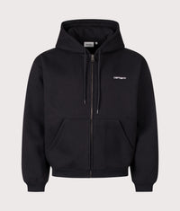 Loose Fit Ebbert Zip Through Hoodie: 0D2XX Black/White 