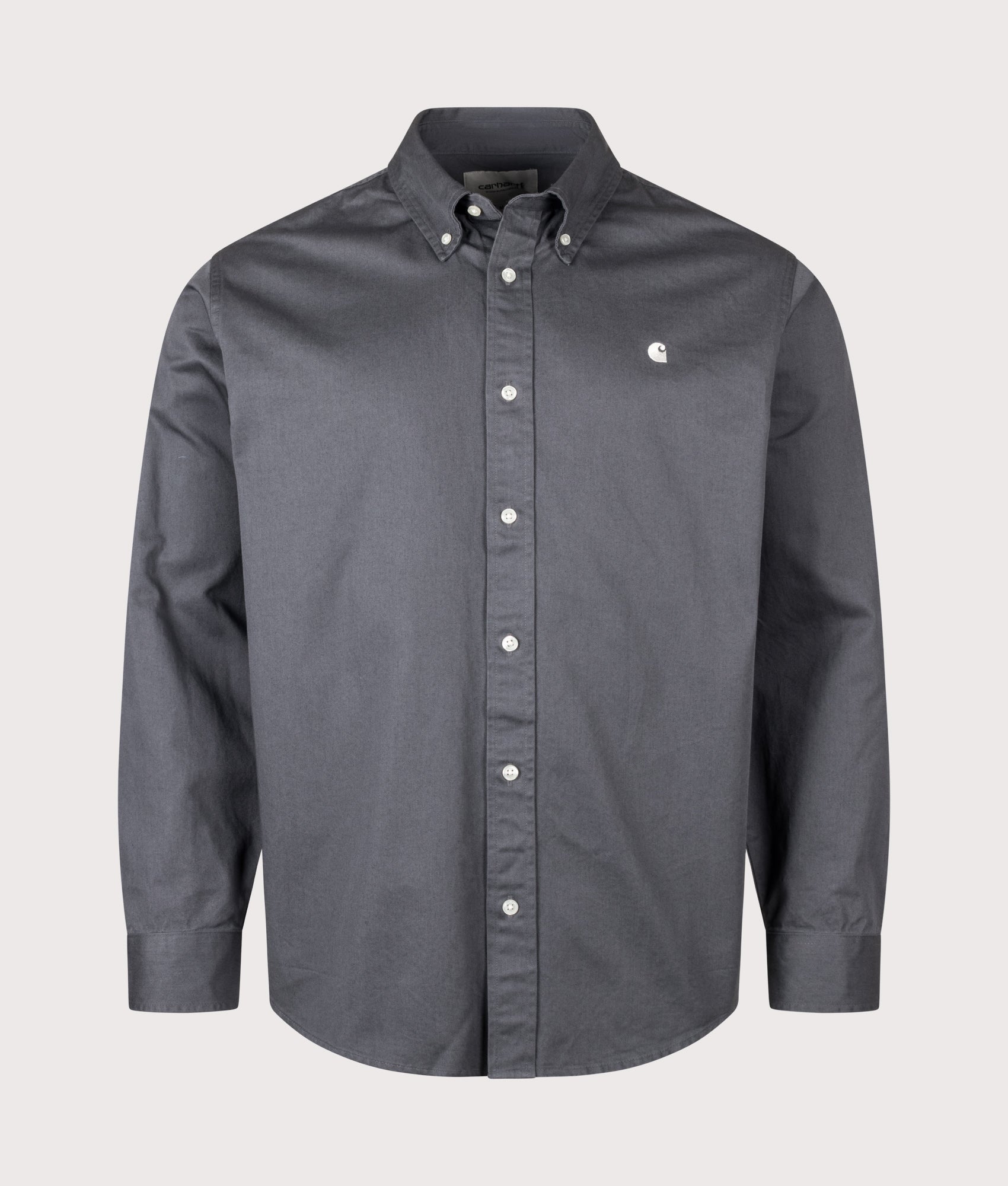Carhartt WIP Loose Fit OG Madison Shirt in Styx at EQVVS Menswear. Front shot.