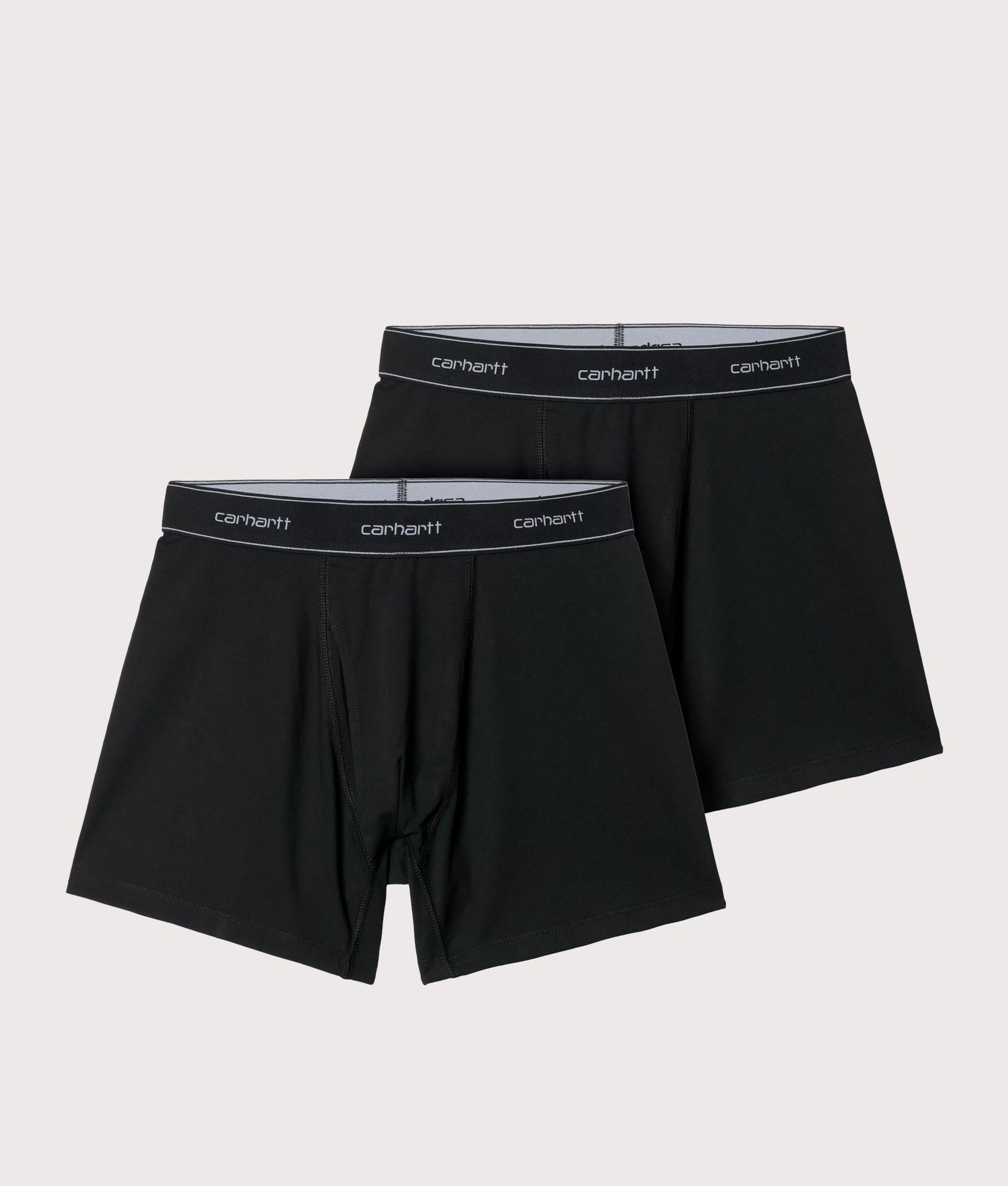 Carhartt WIP 2 Pack Cotton Trunks in Black at EQVVS Menswear. Front shot.