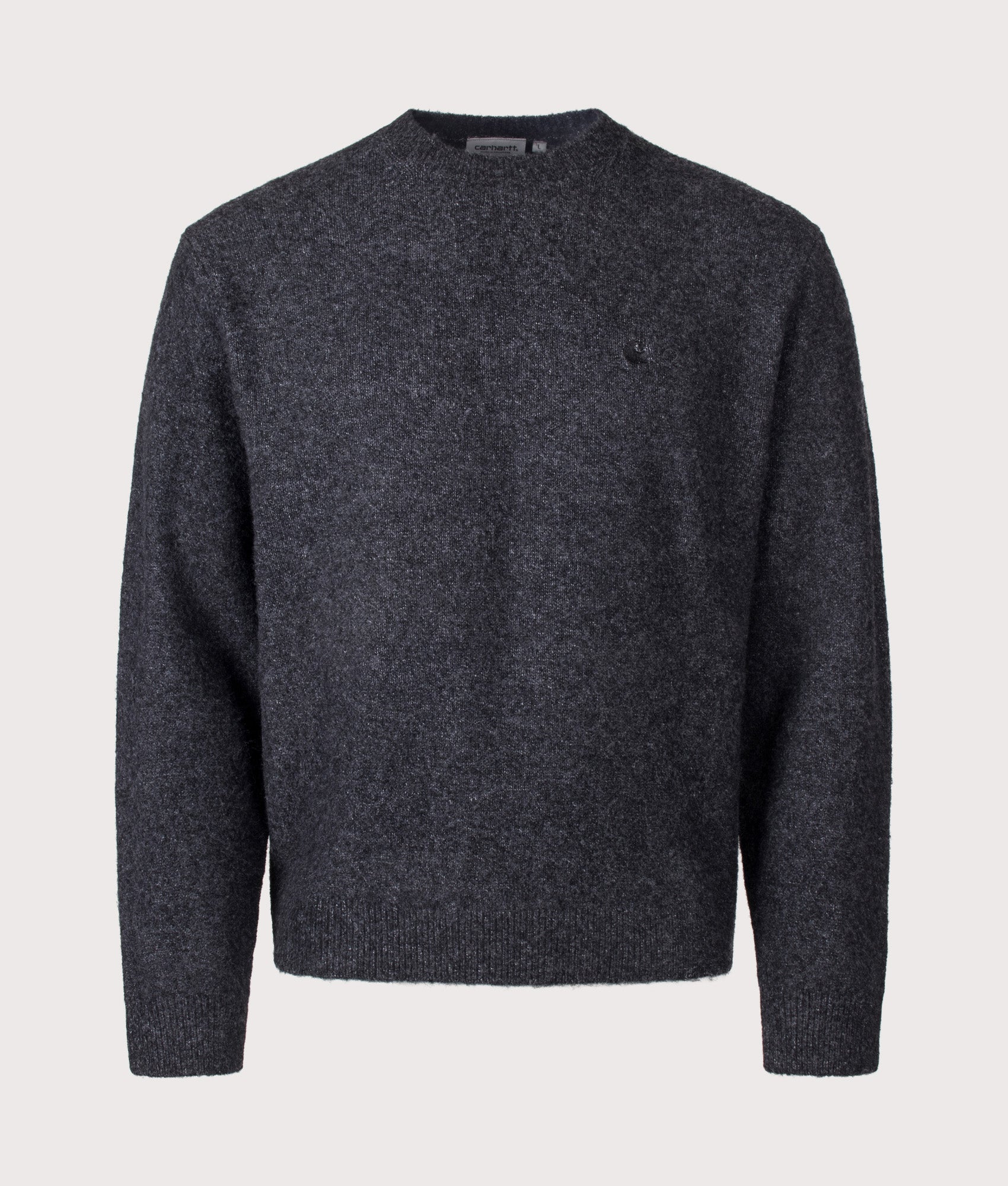 Carhartt WIP Regular Fit Curtis Jumper in Tangled Black at EQVVS Menswear. Front shot.