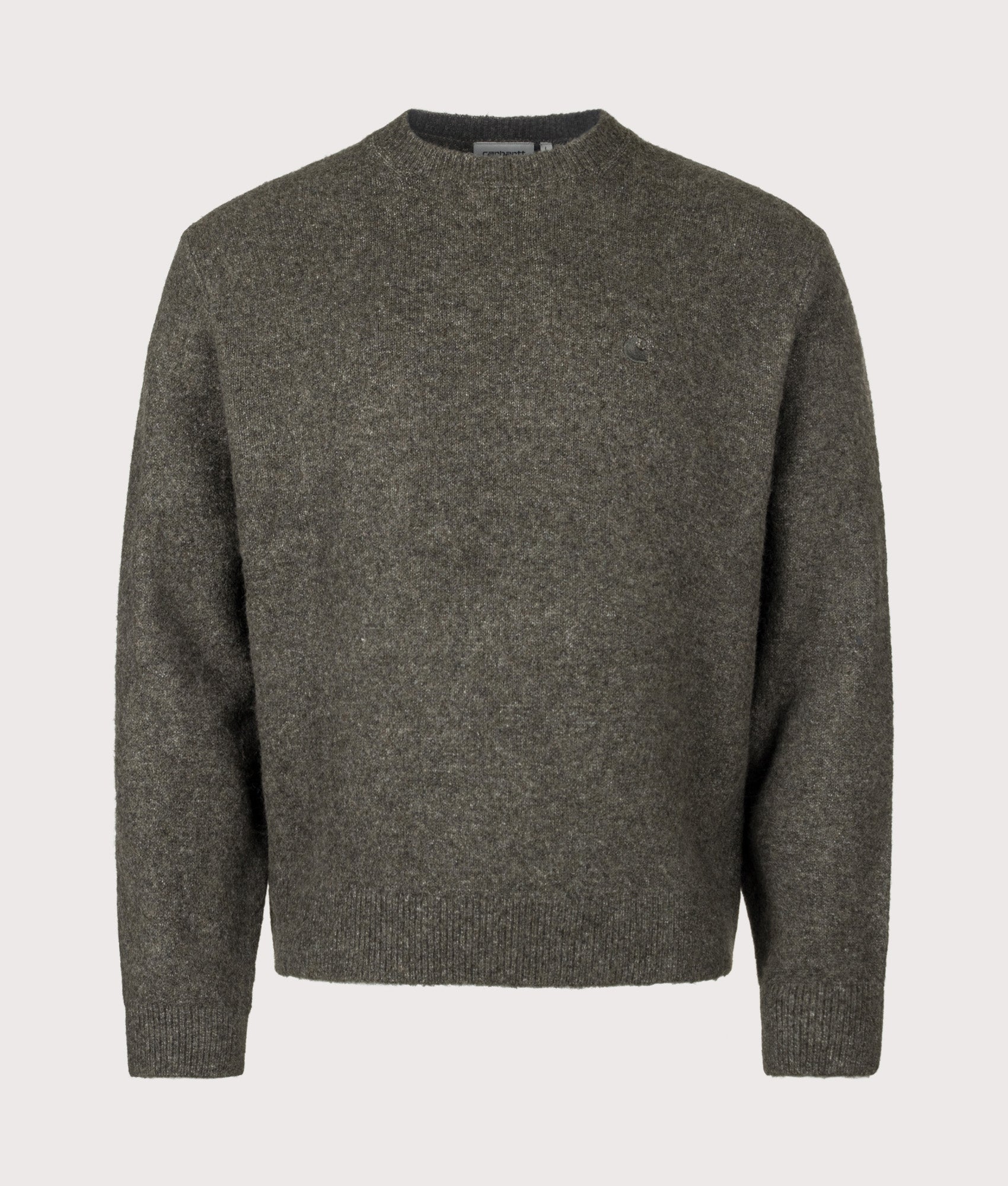 Carhartt WIP Regular Fit Curtis Jumper in Tangled Shungite at EQVVS Menswear. Front shot.