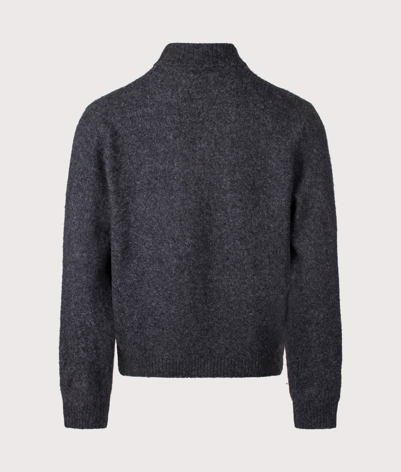 Carhartt WIP Regular Fit Curtis Knitted Jacket in Tangled Black at EQVVS Menswear. Back shot.