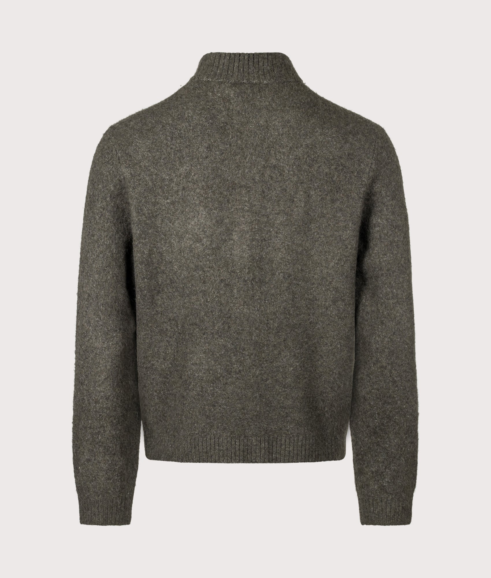 Carhartt WIP Regular Fit Curtis Knitted Jacket in Tangled Shungite at EQVVS Menswear. Back shot.