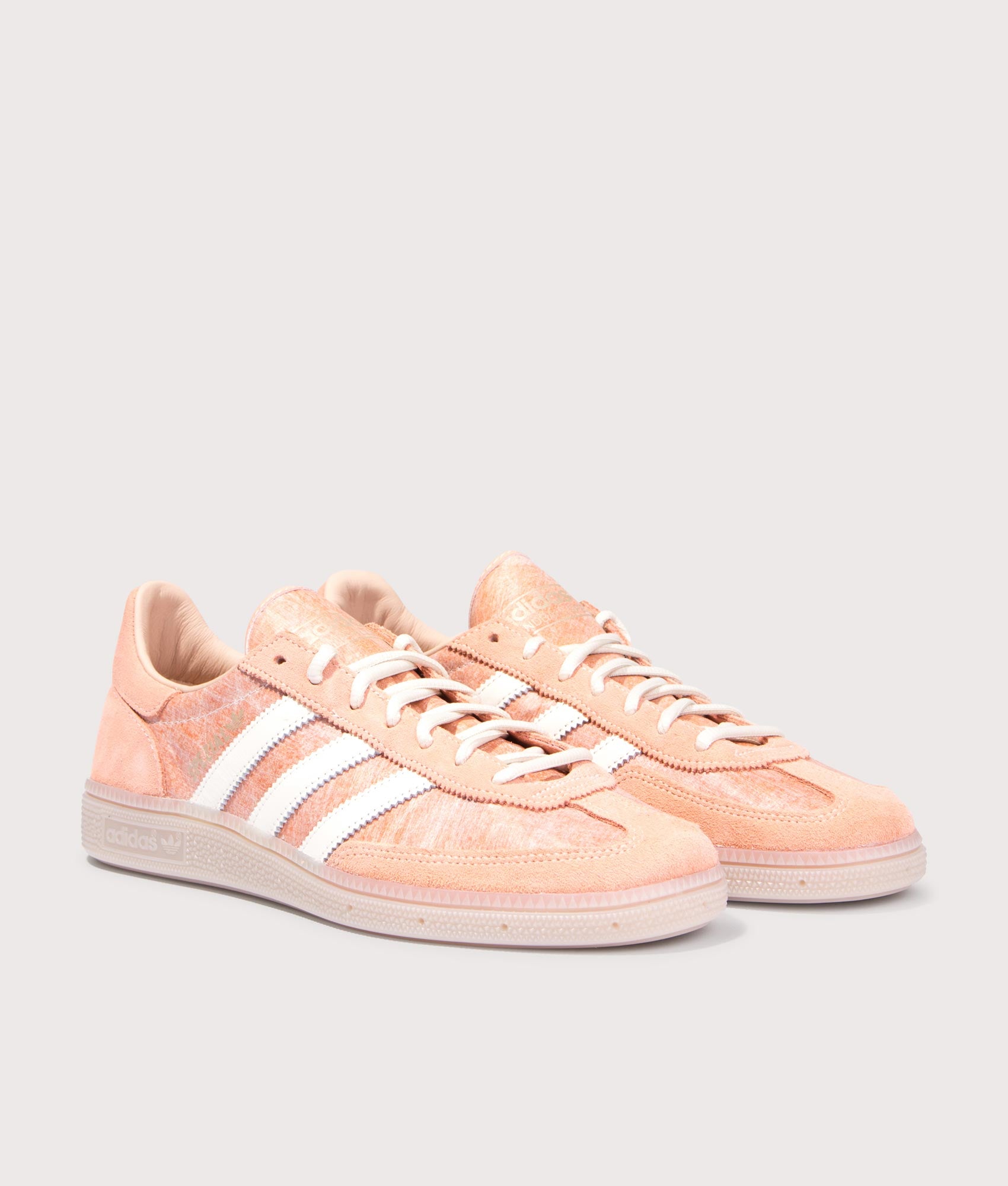 Handball Spezial Trainers in Hazy Copper/Off White/Wonder Taupe | adidas Original | EQVVS | Front angle shot 