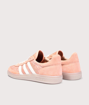 Handball Spezial Trainers in Hazy Copper/Off White/Wonder Taupe | adidas Original | EQVVS | Back angle shot 