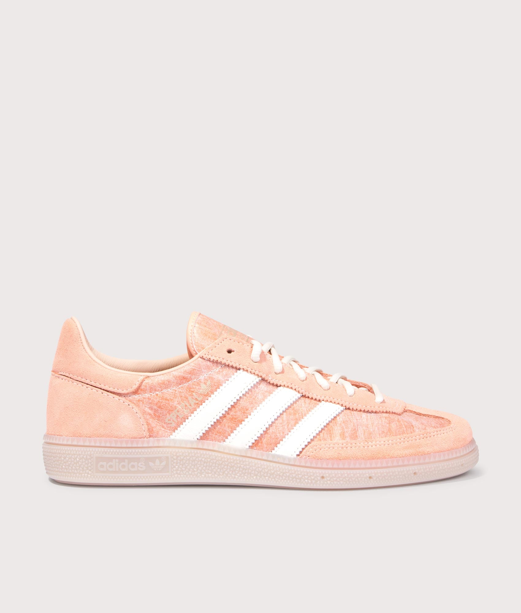 Handball Spezial Trainers in Hazy Copper/Off White/Wonder Taupe | adidas Original | EQVVS | Side shot 
