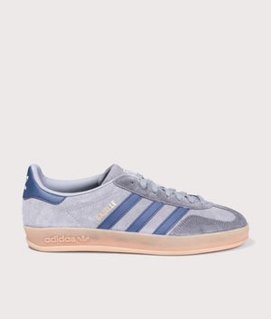Gazelle Indoor Trainers in Grey/Night Indigo/Grey Five | adidas Originals | EQVVS | Side shot 