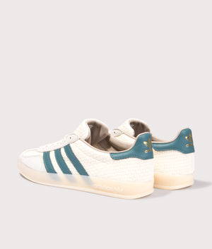Gazelle Indoor Trainers by adidas Originals in Cream White. Shot by EQVVS. Back shot.