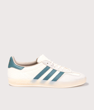 Gazelle Indoor Trainers by adidas Originals in Cream White. Shot by EQVVS. Front shot.