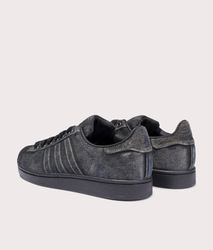 Superstar II Trainers in Cloud White/Core Black/Cloud White | 100% Leather Upper | adidas Originals | EQVVS | Back angle shot 