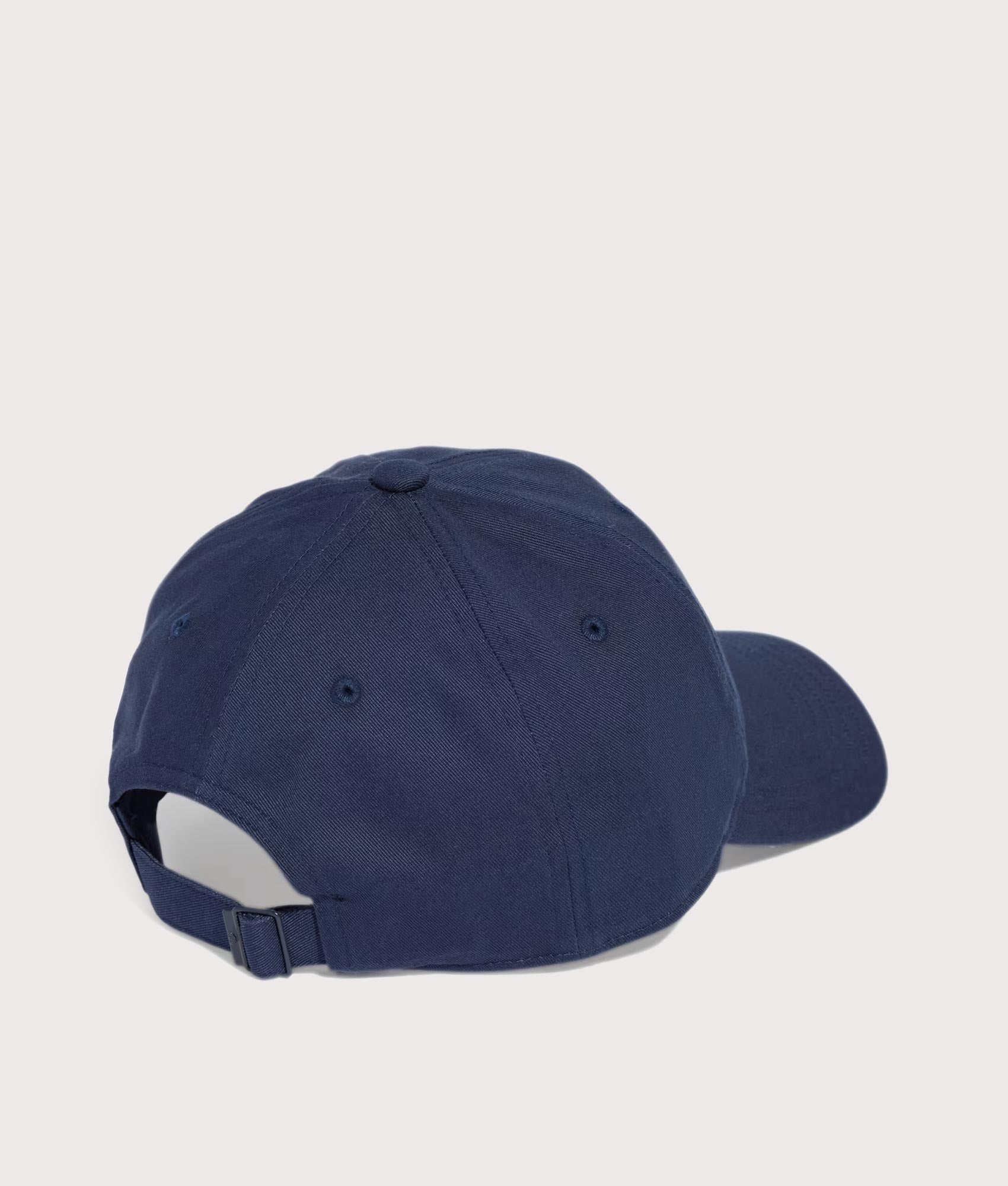adidas Originals Adicolor Classic Trefoil Baseball Cap in Night Indigo and White at EQVVS Menswear. Angled back shot.