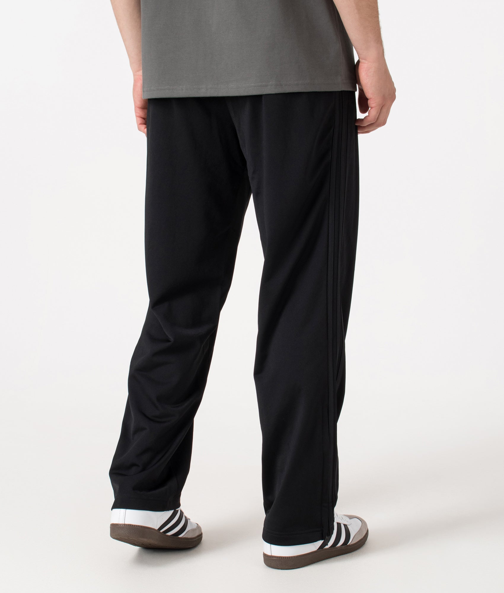 adidas Originals Fire Bird Track Pants at EQVVS Menswear. Angled back shot.