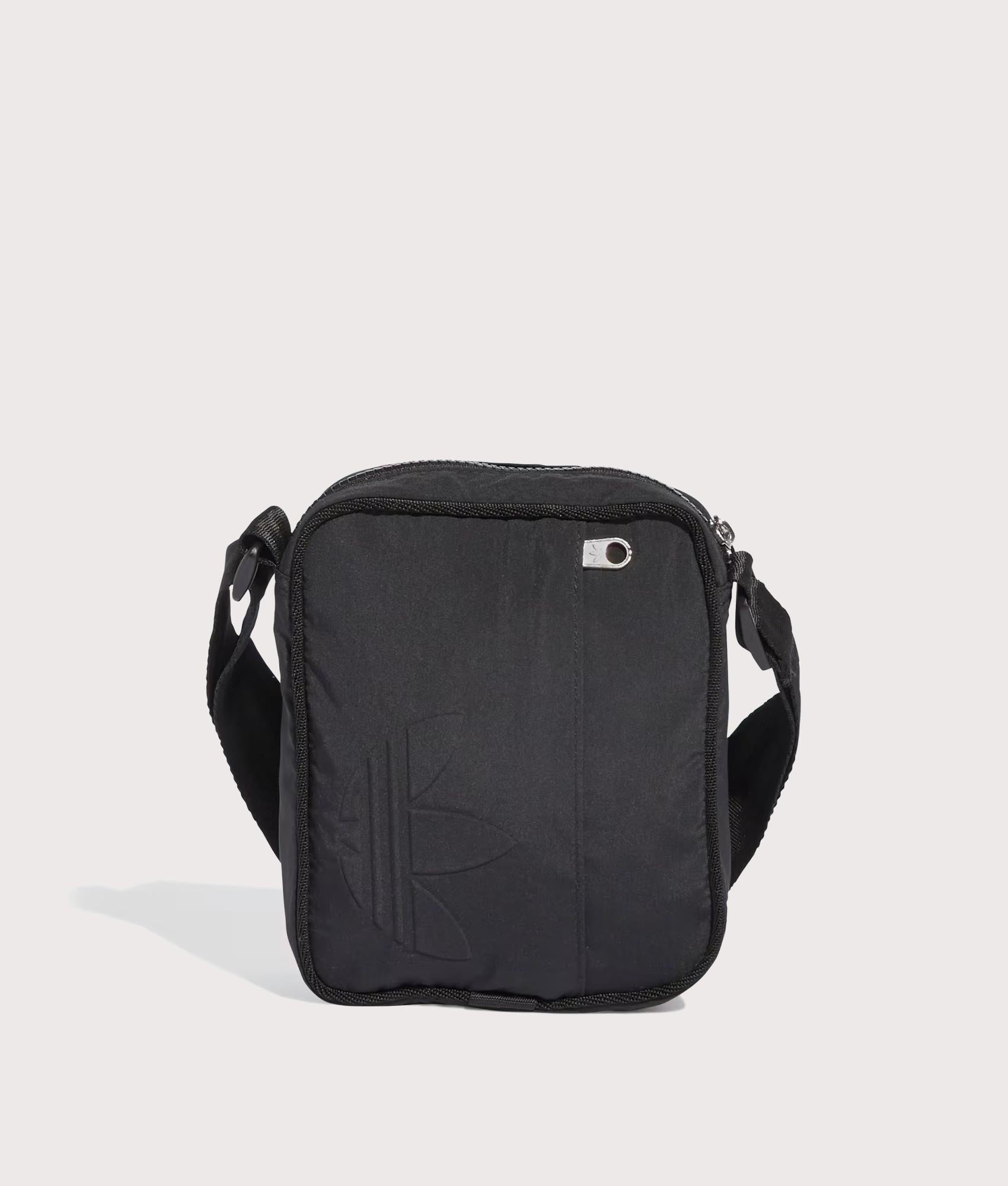 adidas Originals Everyday Icons Small Item Bag in Black at EQVVS Menswear. Front shot.