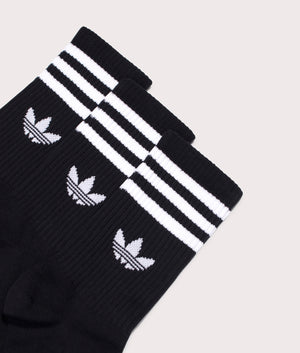 3 Stripes Pack Crew Socks in Black | adidas Originals | EQVVS | Front shot 
