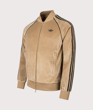 SST Track Top by adidas Originals in Cardboard. Shot by EQVVs. Front angled shot.