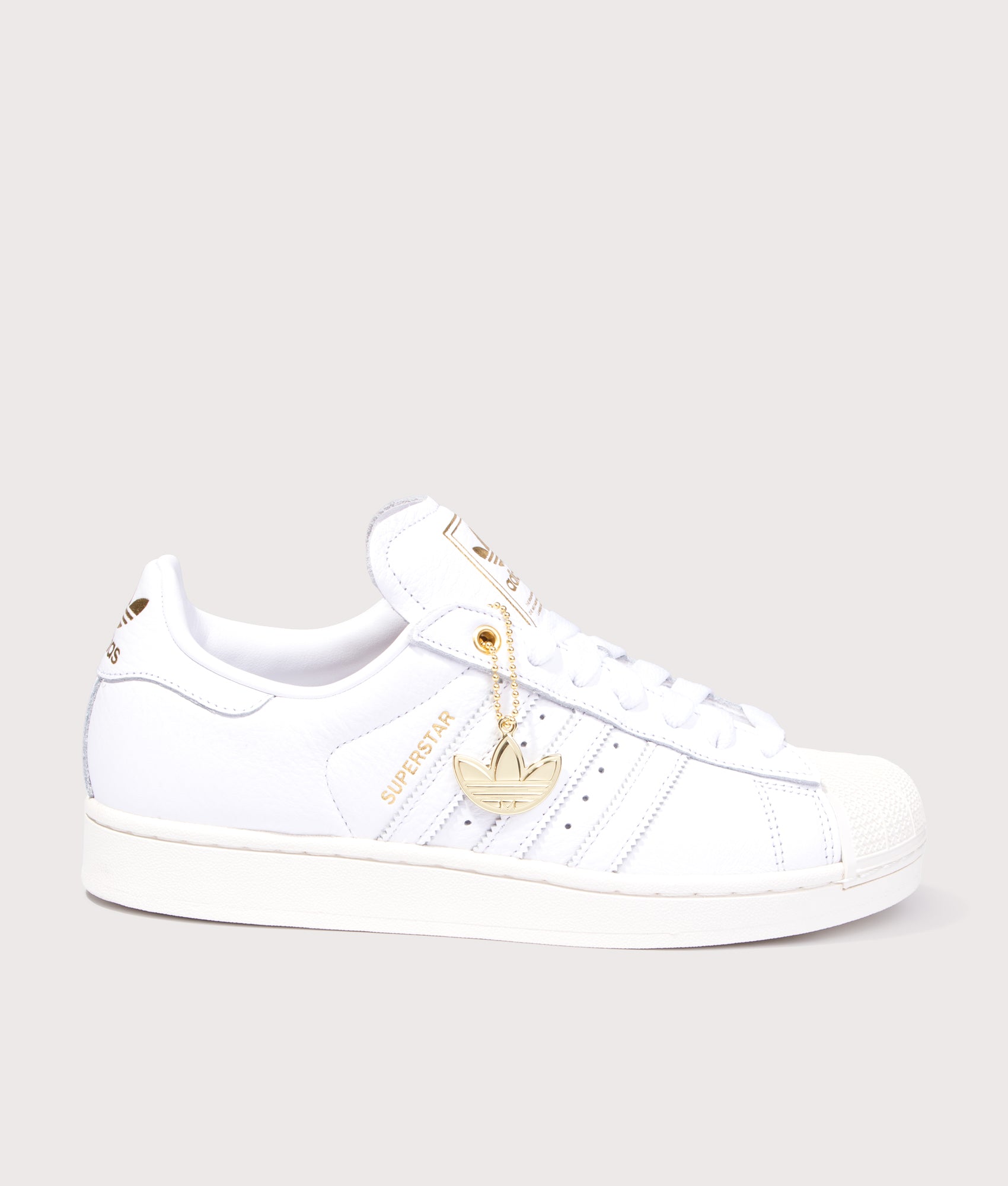 adidas Originals Superstar II Trainers in Cloud White and Off White at EQVVS Menswear. Side shot.