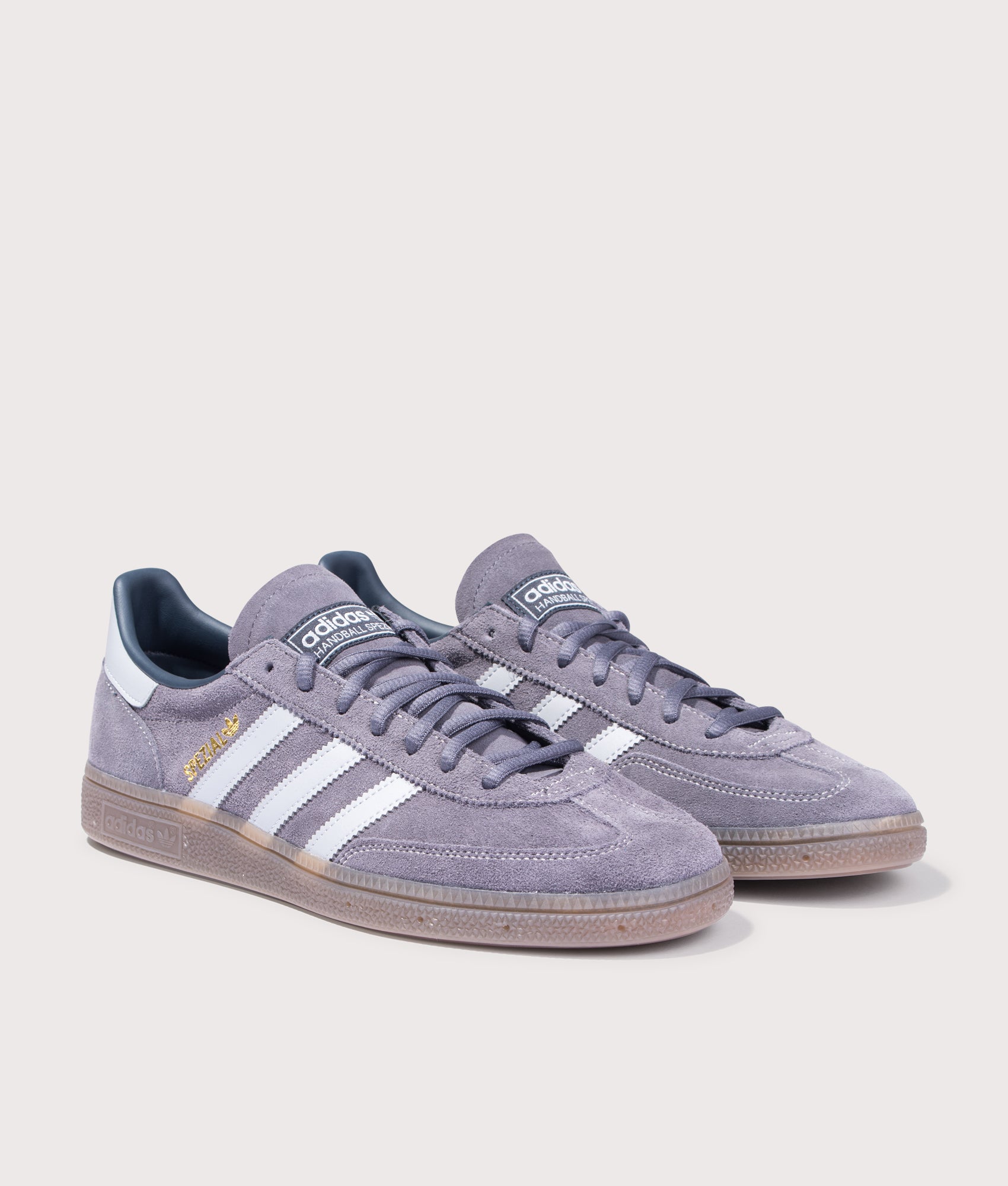 Handball Spezial in Aurora Onix/Halo Silver/Gum5 | adidas Originals | EQVVS | Front angle shot 