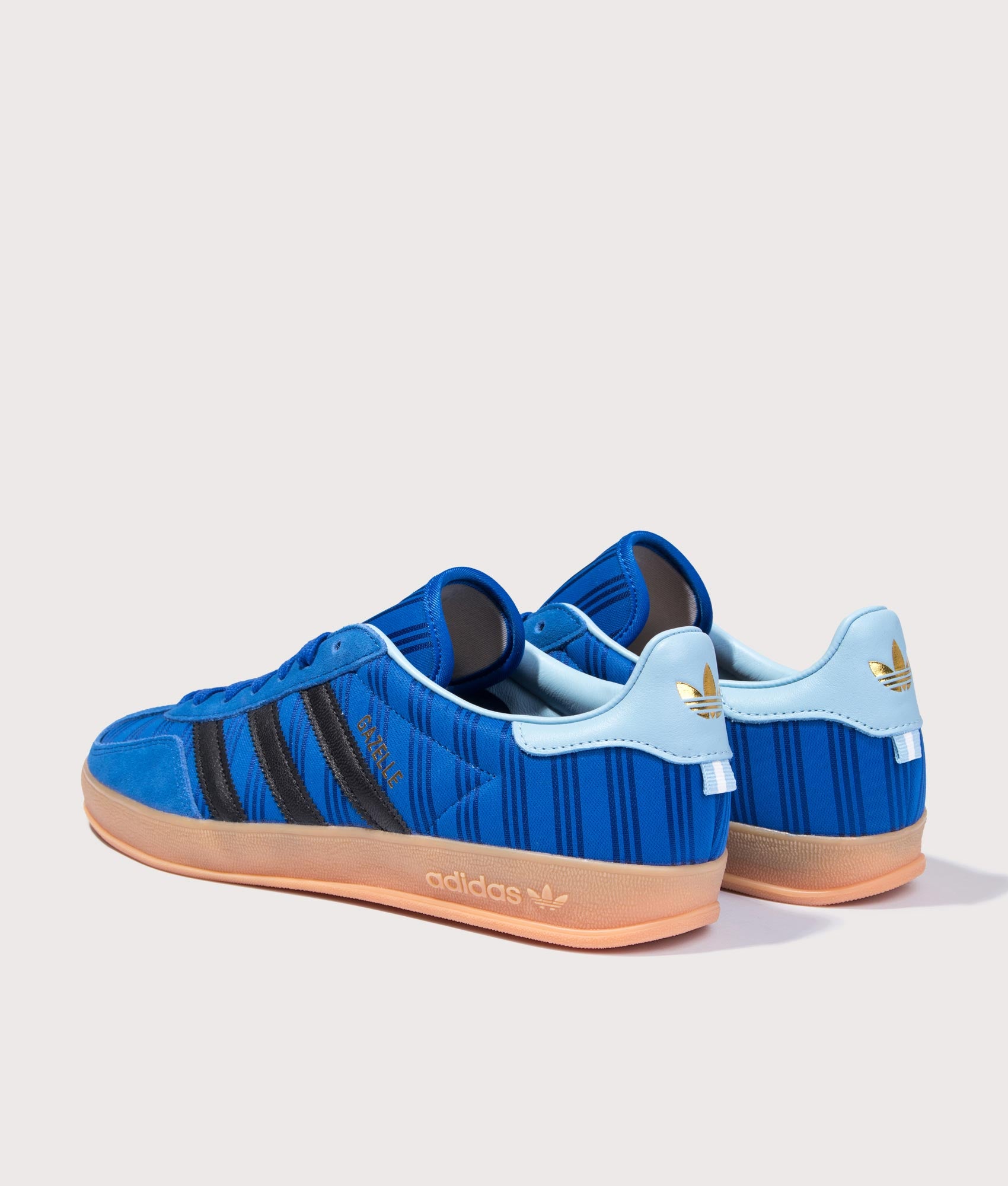 Gazelle Indoor Trainers in Collegiate Royal by adidas Originals. Shot by EQVVS. Back Shot.