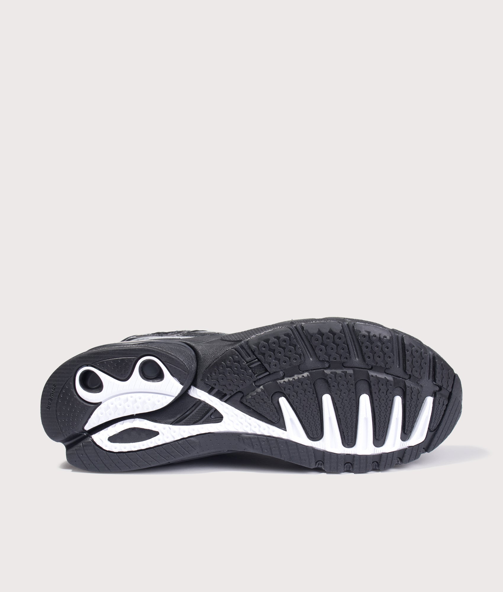 adidas Originals Adistar Control 5 Shoes in Core Black, Cloud White and Carbon at EQVVS Menswear. Tread shot.