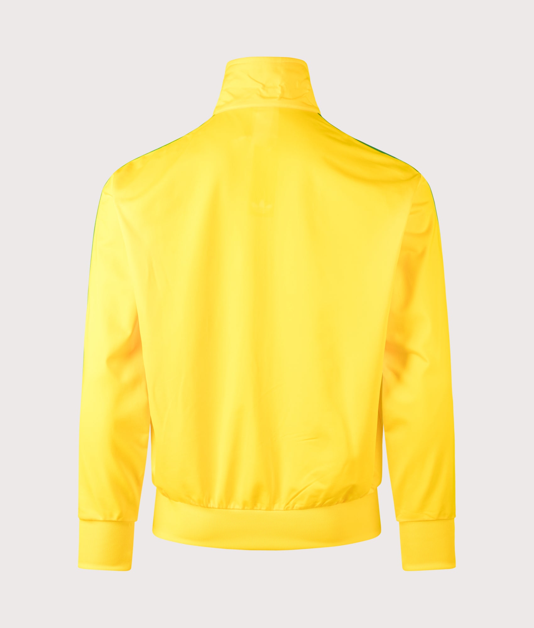 adidas Originals Loose Fit Firebird Track Top in Eqt Yellow, Green and Collegiate Royal at EQVVS Menswear. Back shot.