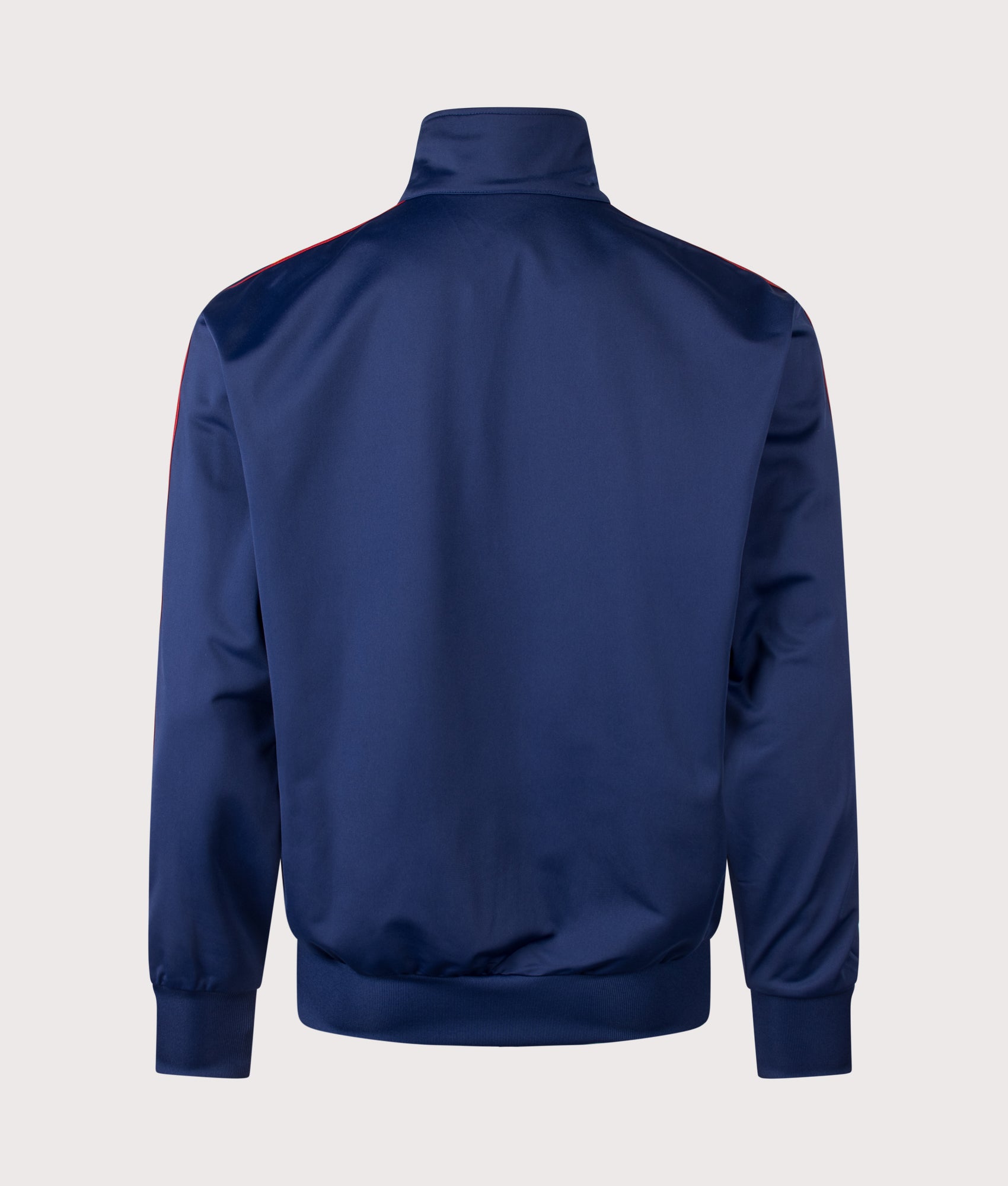 Loose Fit Firebird Track Top in Dark Blue/Crew Yellow/Team Power Red by adidas Originals. Shot by EQVVS. Back shot.