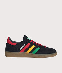 Jamaica X Bob Marley Handball Spezial Trainers: HQ9437 Core Black/Pure Ruby/Bold Gold 