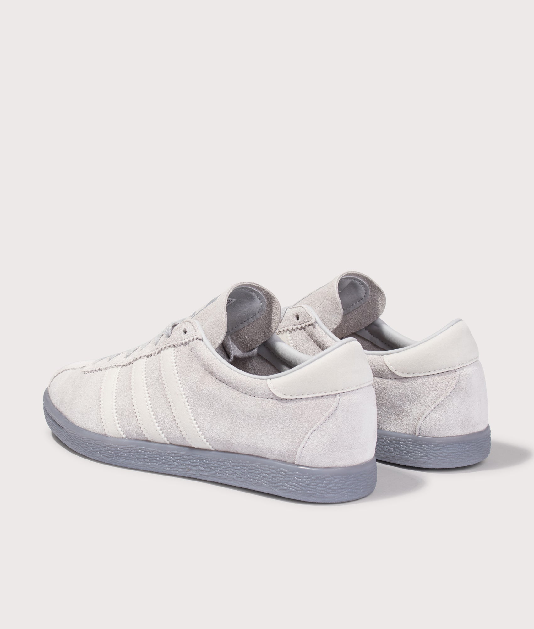 adidas Original Tobacco Trainers in Grey Two, Grey One and Grey at EQVVS Menswear. Angled back shot.