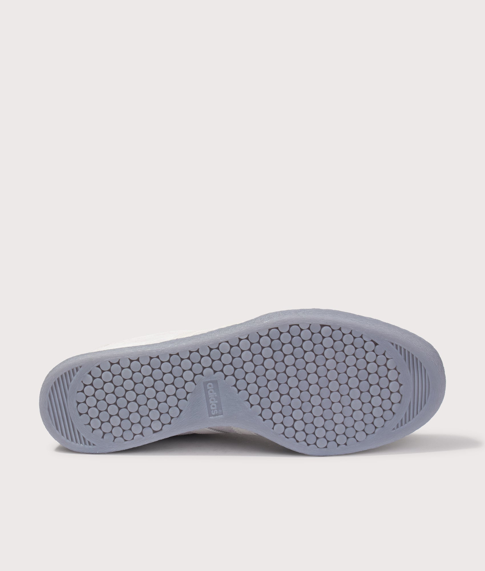 adidas Original Tobacco Trainers in Grey Two, Grey One and Grey at EQVVS Menswear. Tread shot.